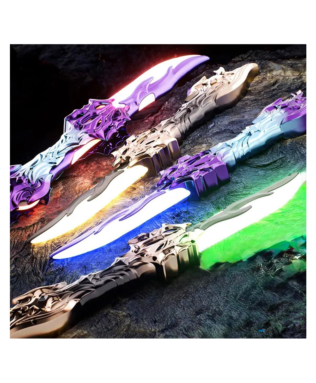 AKN TOYS Fantasy Dragon Warrior Sword Toy 360° Rotating, 7-Color LED Lights & Sound Dragon Design Sword with Colorful Glowing Blade,- PACK OF - 1 -( COLOR MAY VARY )-picture-30