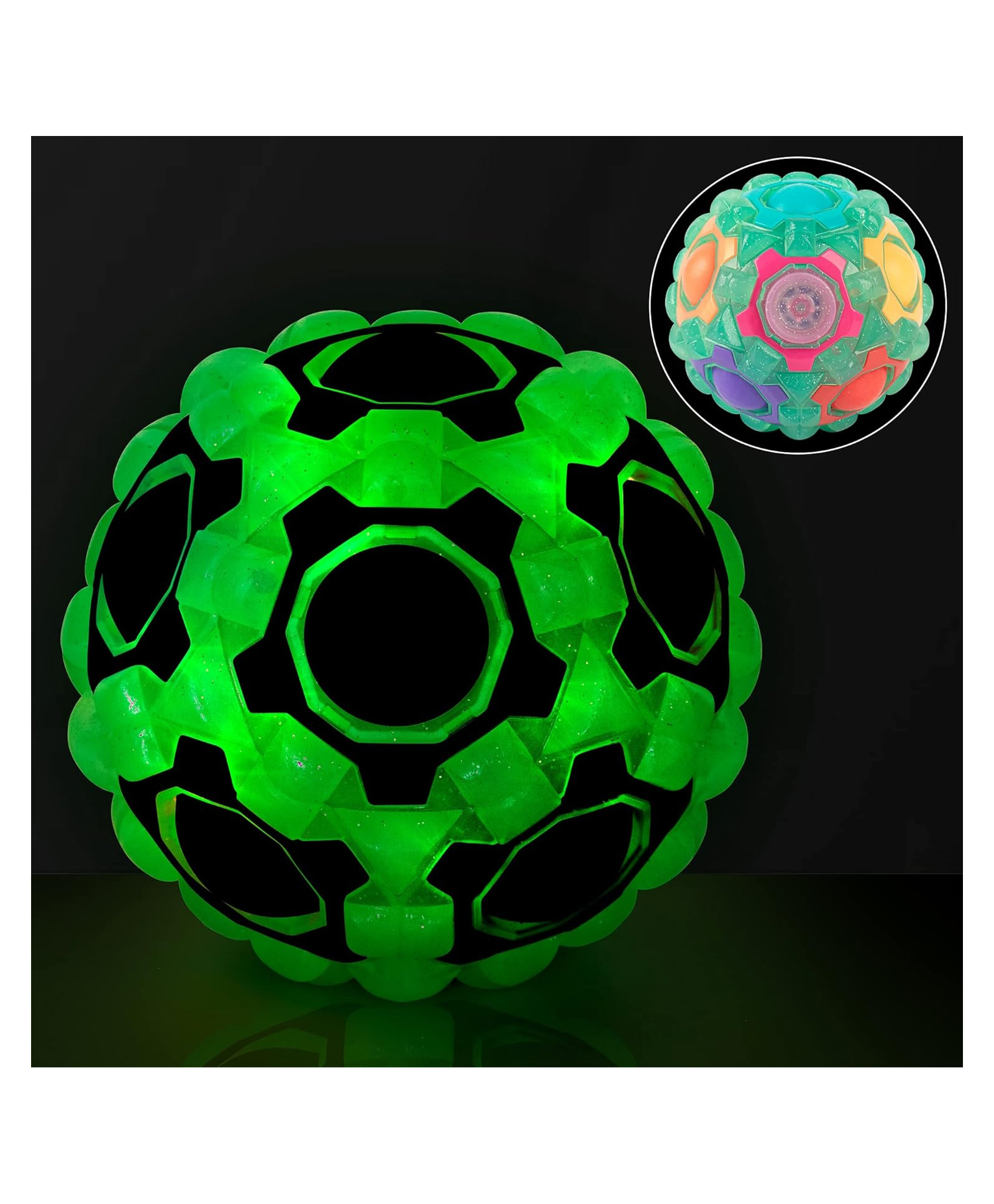 AKN TOYS Rainbow Puzzle Ball, Magic Color Ball Puzzle Cube Fidget Balls, Brain Teasers Games Fidget Toys for Kids- PACK OF - 1 -( COLOR MAY VARY )-picture-25