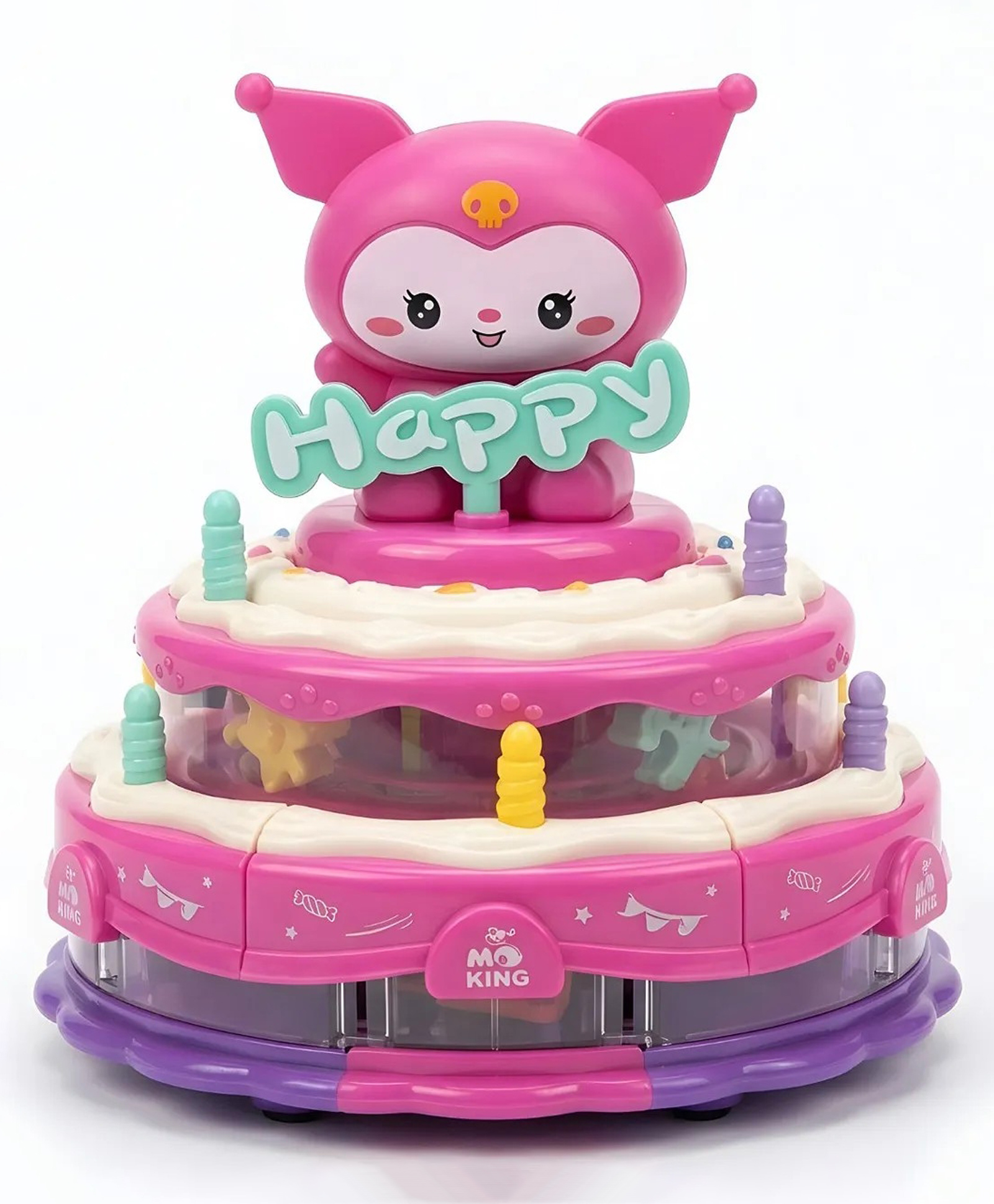 AKN TOYS Happy Kuromi Play Birthday Cake Universal Wheel Rotating with Music and Lights for Babies - PACK OF - 1 -( COLOR MAY VARY )-picture-43