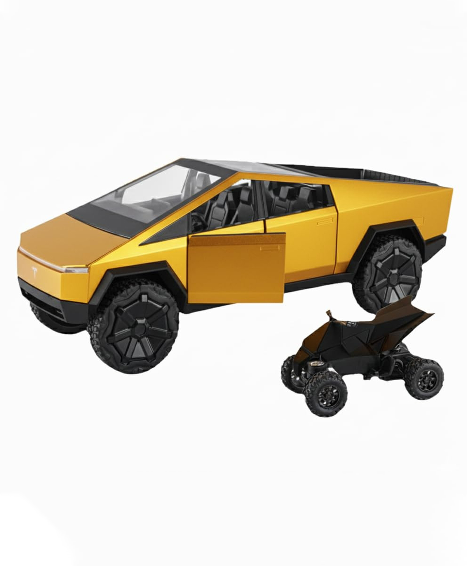 AKN TOYS TESALA Cyber Truck Camping Pickup RV with Motorcycle 1:32 Model Car Alloy Metal Pull Back Die-cast Metal Toy car with Openable Doors - PACK OF - 1 -( COLOR MAY VARY )-picture-37