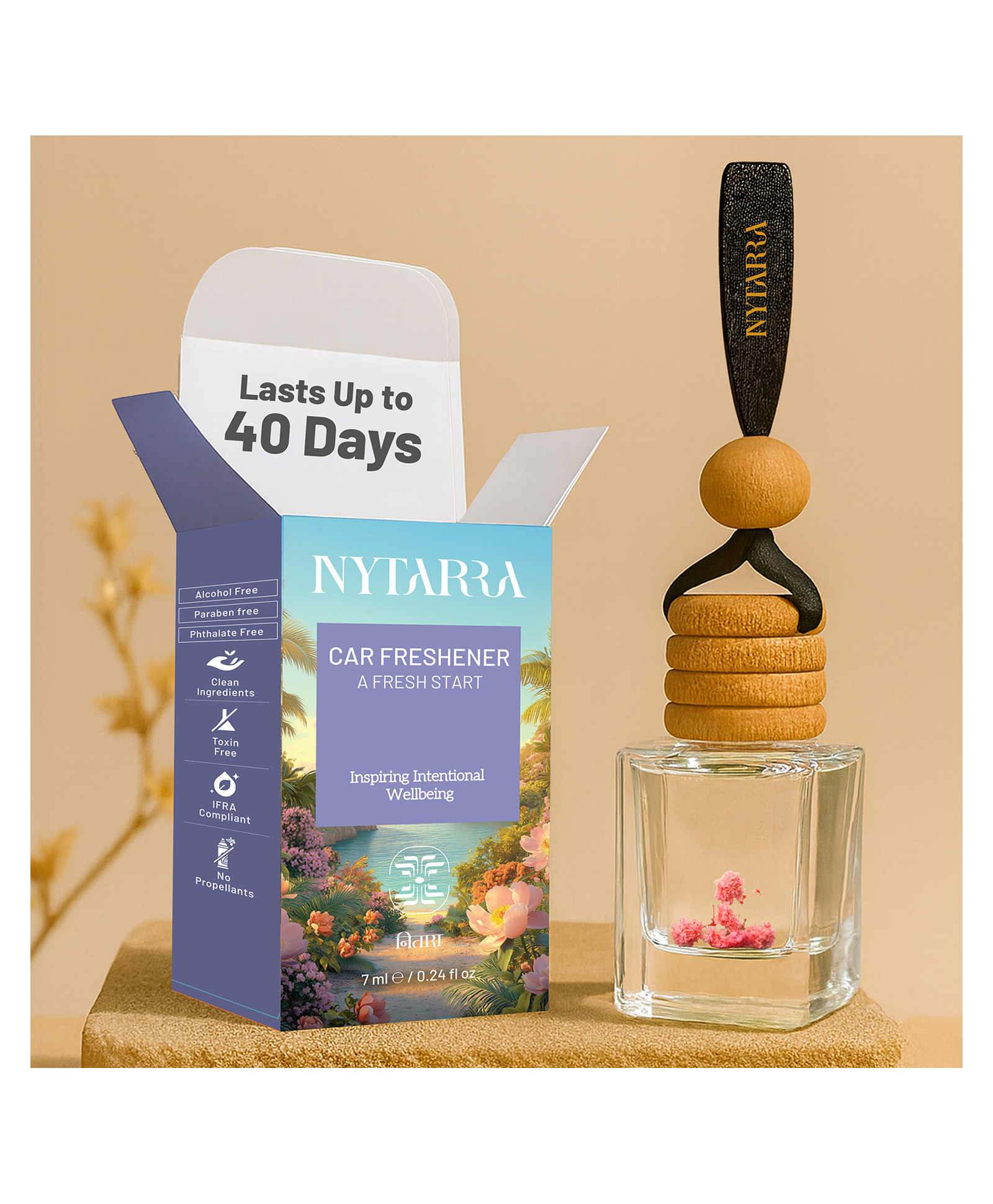 Nytarra Luxury Car Perfume A Fresh Start, No Alcohol & Long Lasting Car Air Freshener, Best Car Fragrance Diffuser, Premium Car Scent Hanging Pod-image-35