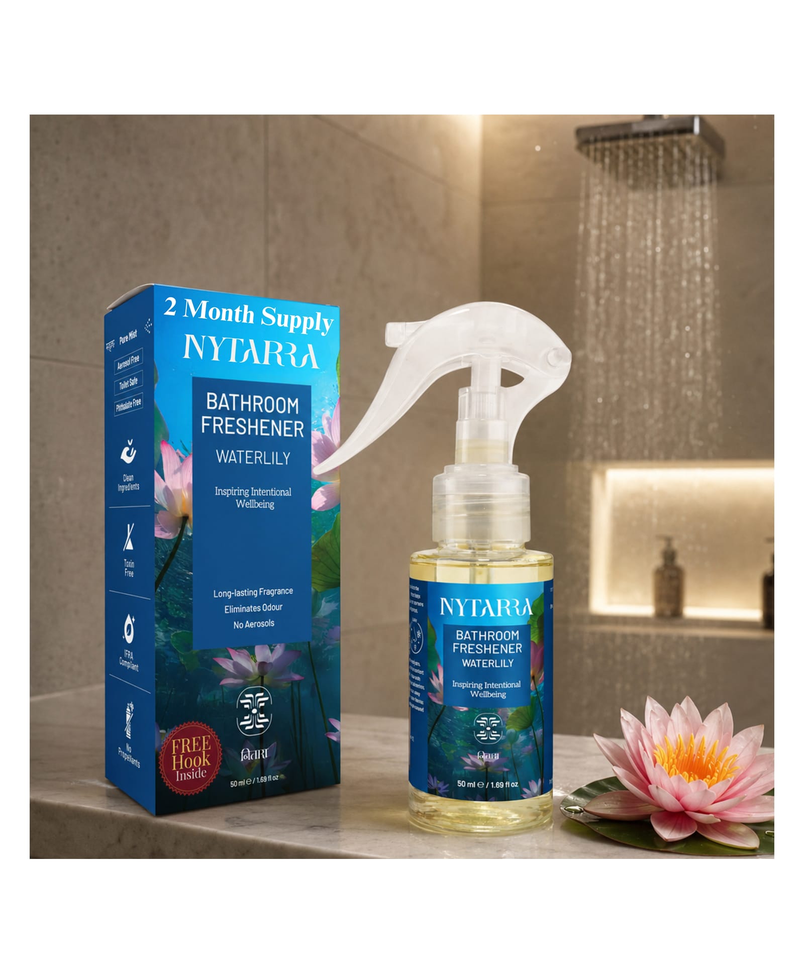 Nytarra Bathroom Air Freshener Spray | Long Lasting Odour Remover for Home, Office, Hotel & Guest Washroom | No Gas | Instant Freshness-image-3