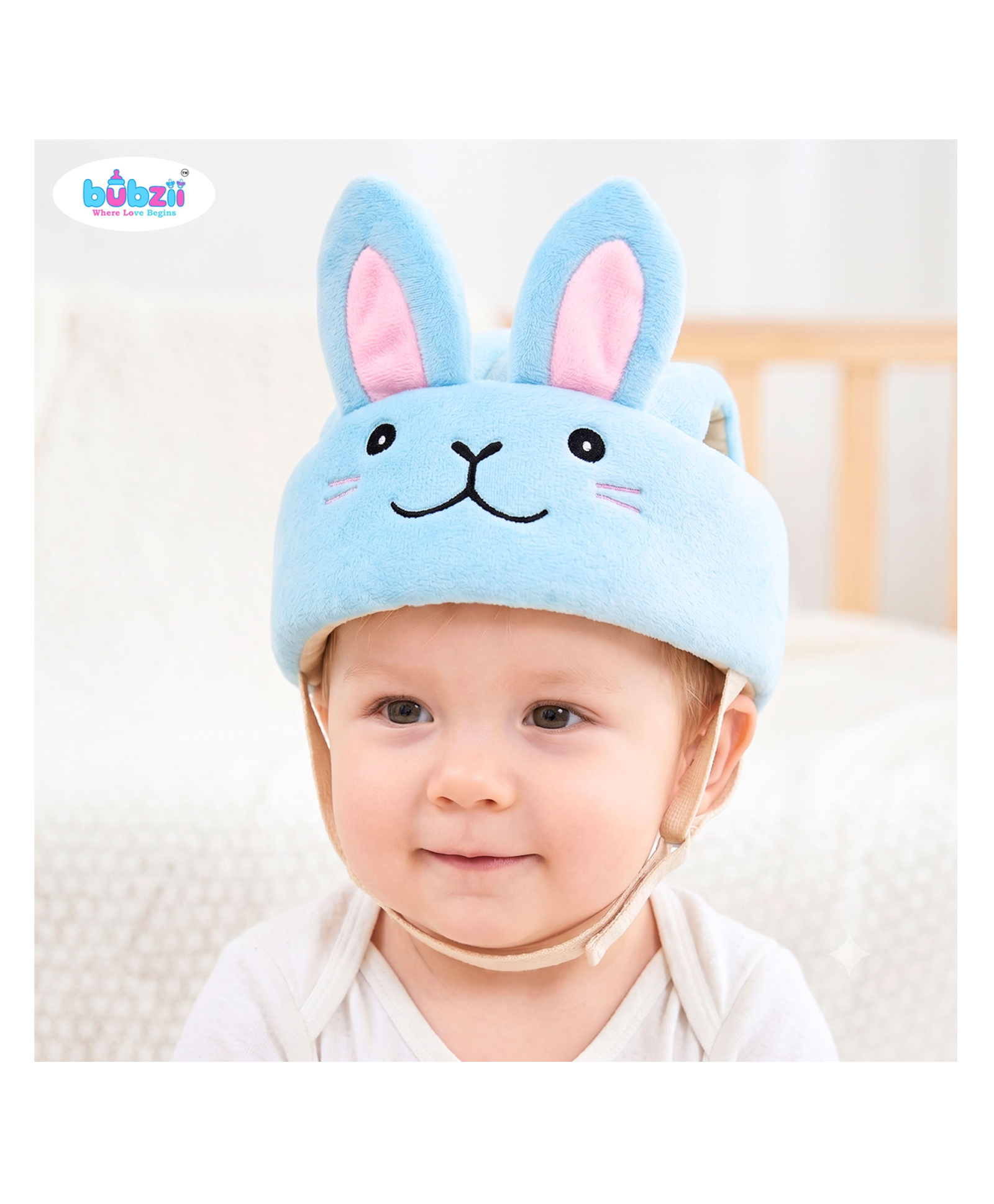 Bubzii Baby Safety Helmet Super soft Head Protector for Crawling Walking & Playing Soft Padding Adjustable Design Adequate Ventilation 360° Coverage Premium Baby Safety Helmet-image-6