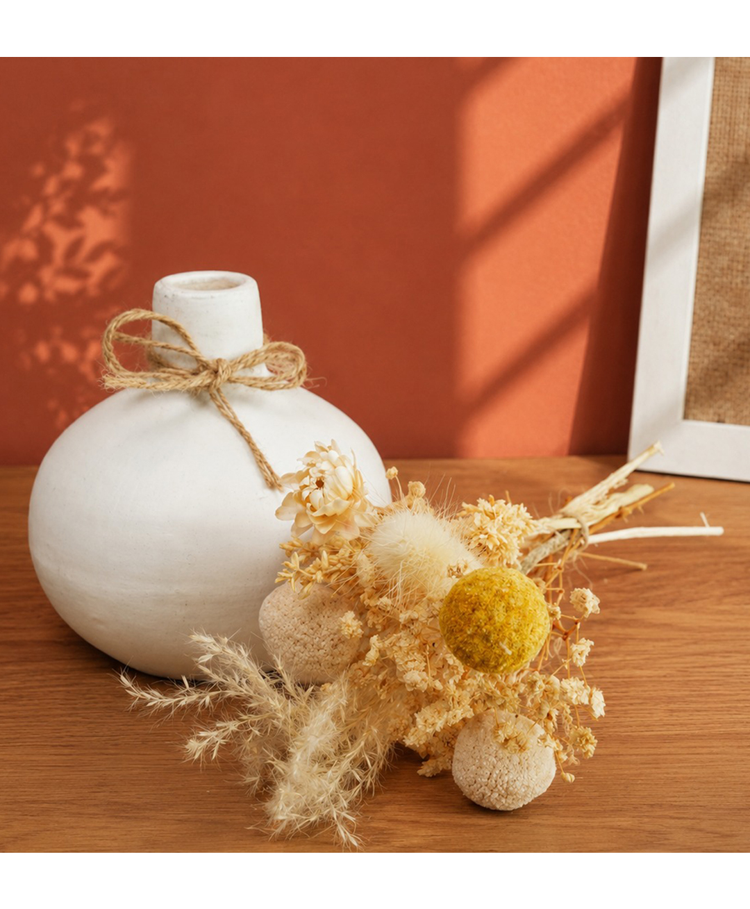 Artecasa Moonstone Bloom Vase with dried flower bunch-image-7