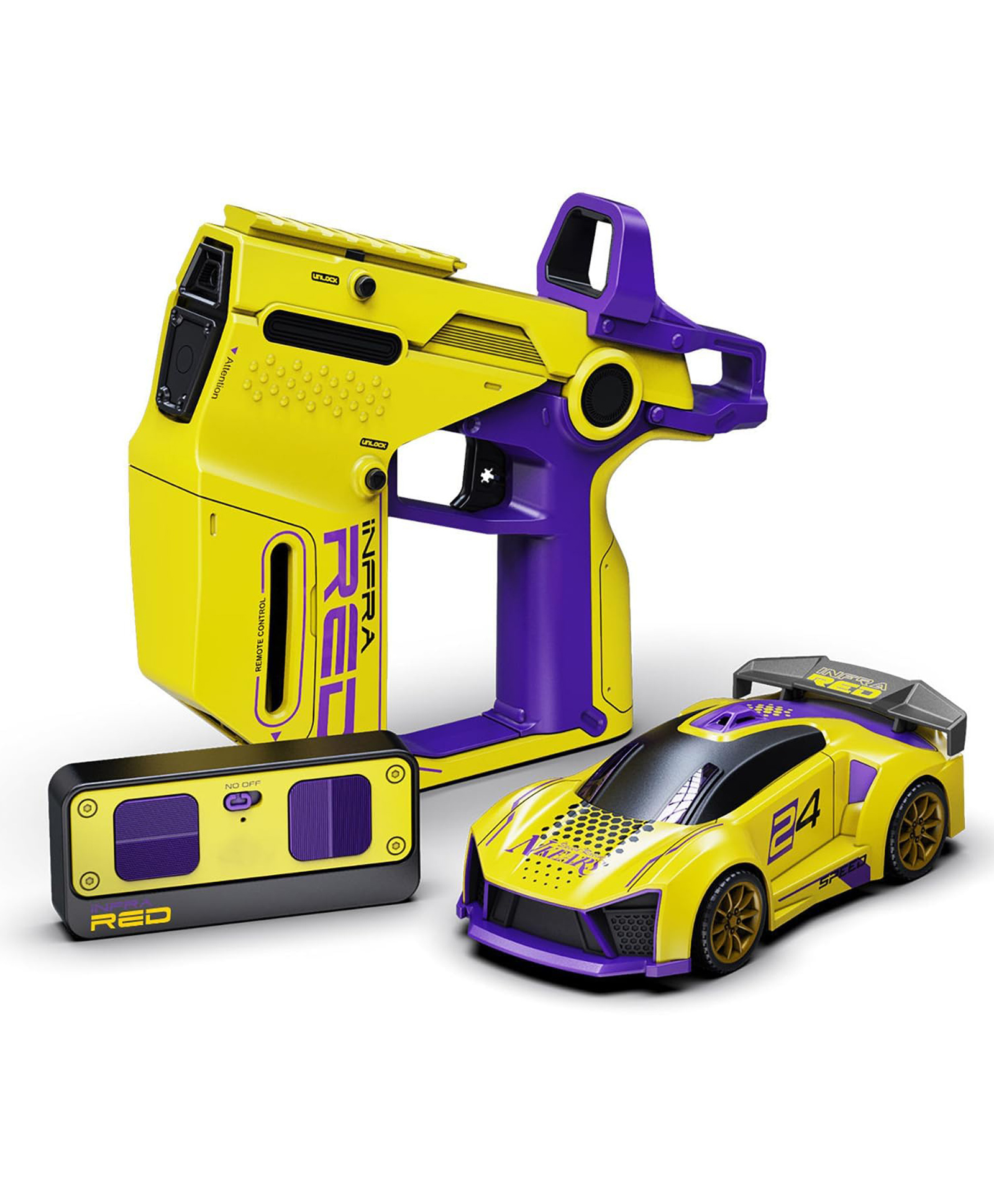 Happy Hues RC Battle Car with Tag Gun: 2.4GHz High Speed Racing, Infrared Battle Mode & Stunt Rollover. Best Birthday Gift for Boys & Girls (Ages 6+). Interactive STEM Toy-Yellow-image-38
