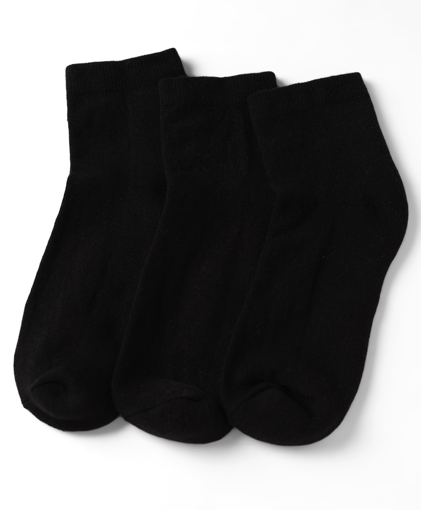Pine Kids Cotton Knit Ankle Length Solid Socks Set of 3 - Black-picture-30