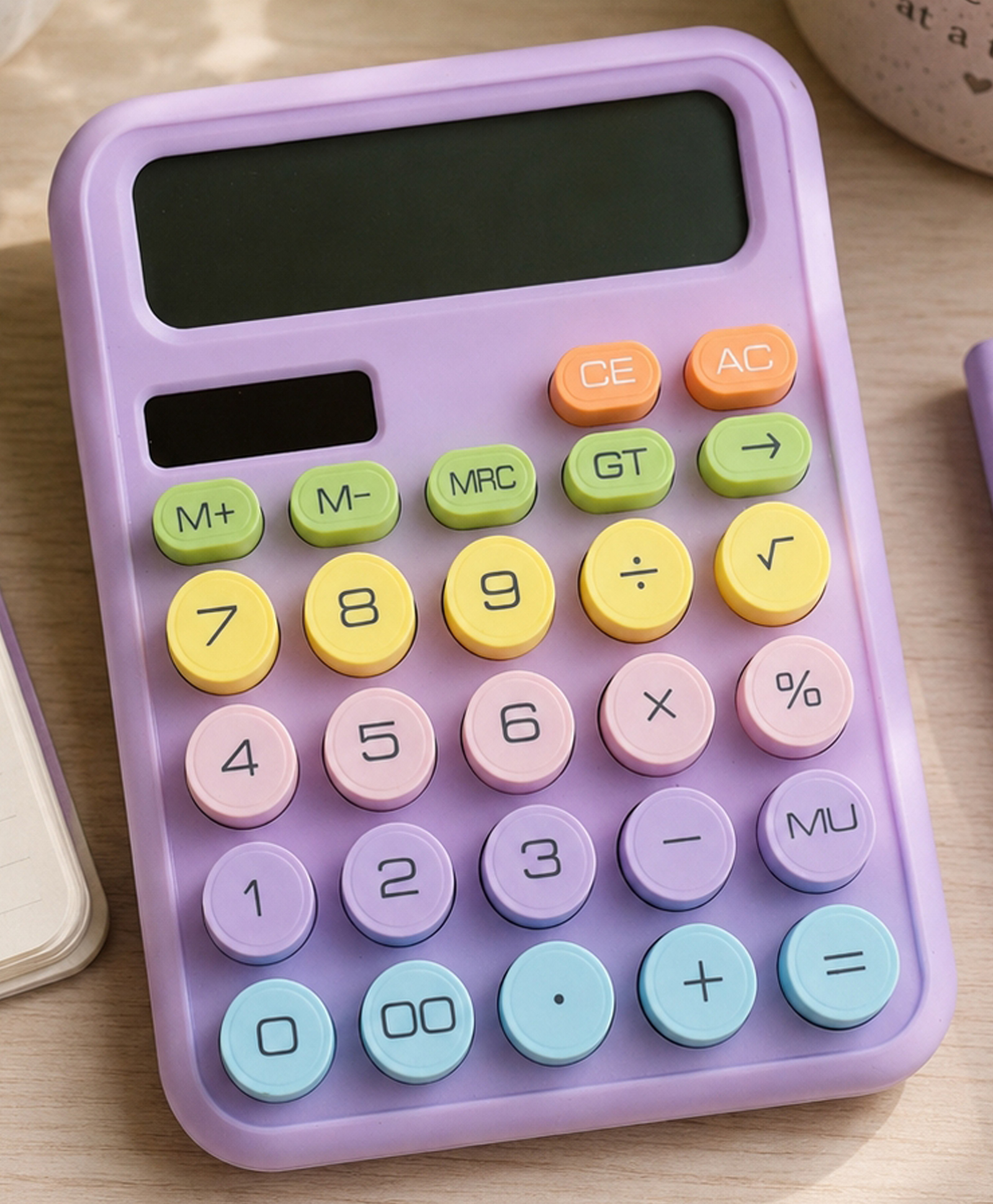 Asera Cute Pastel Desktop Calculator with Large Display | 12 Digit Electronic Calculator for Office, School & Home | Soft Silicone Buttons | Portable & Stylish Calculator for Students and Kids-picture-12