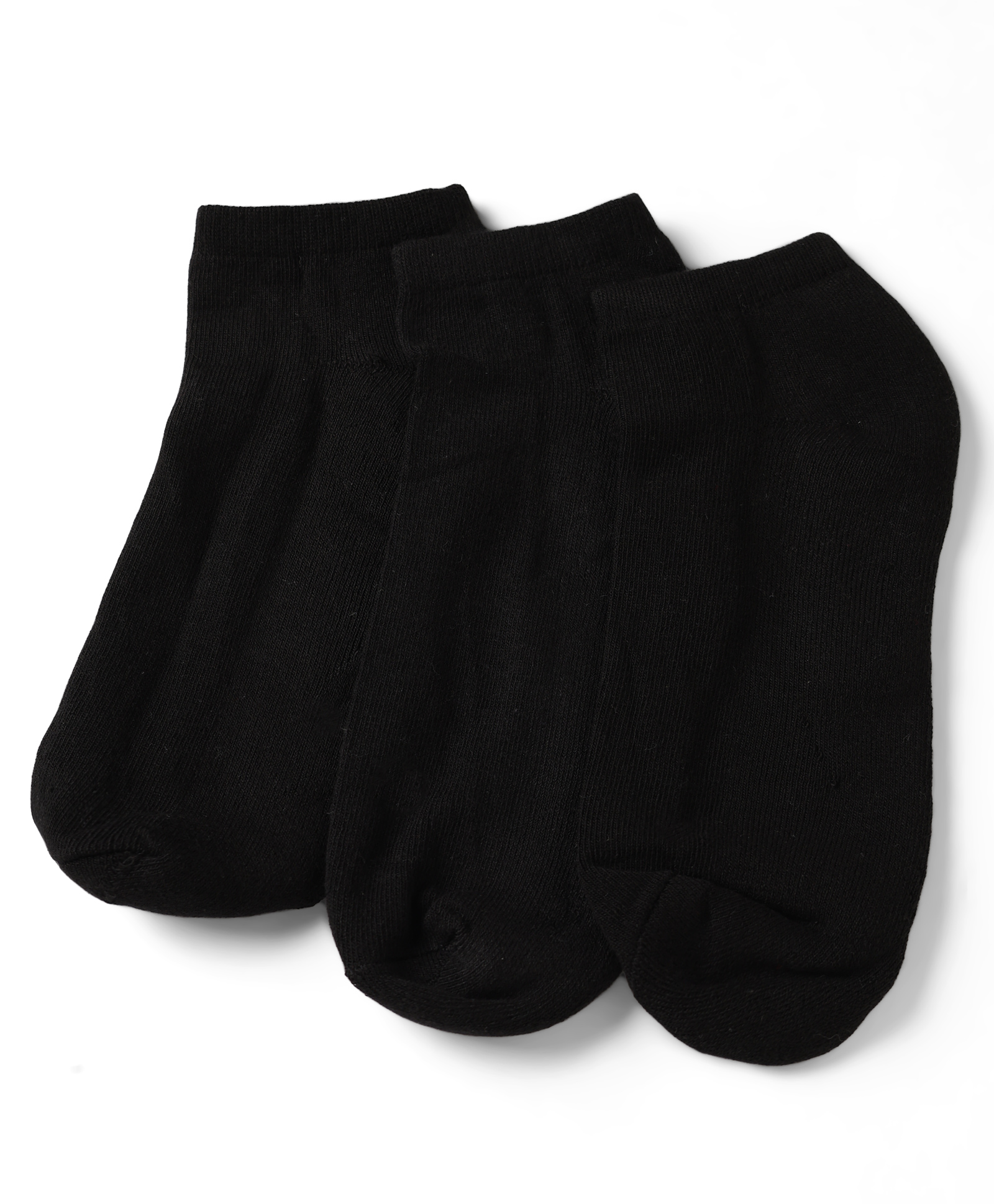 Pine Kids Cotton Knit Ankle Length Solid Socks Set Of 3 - Black-picture-22