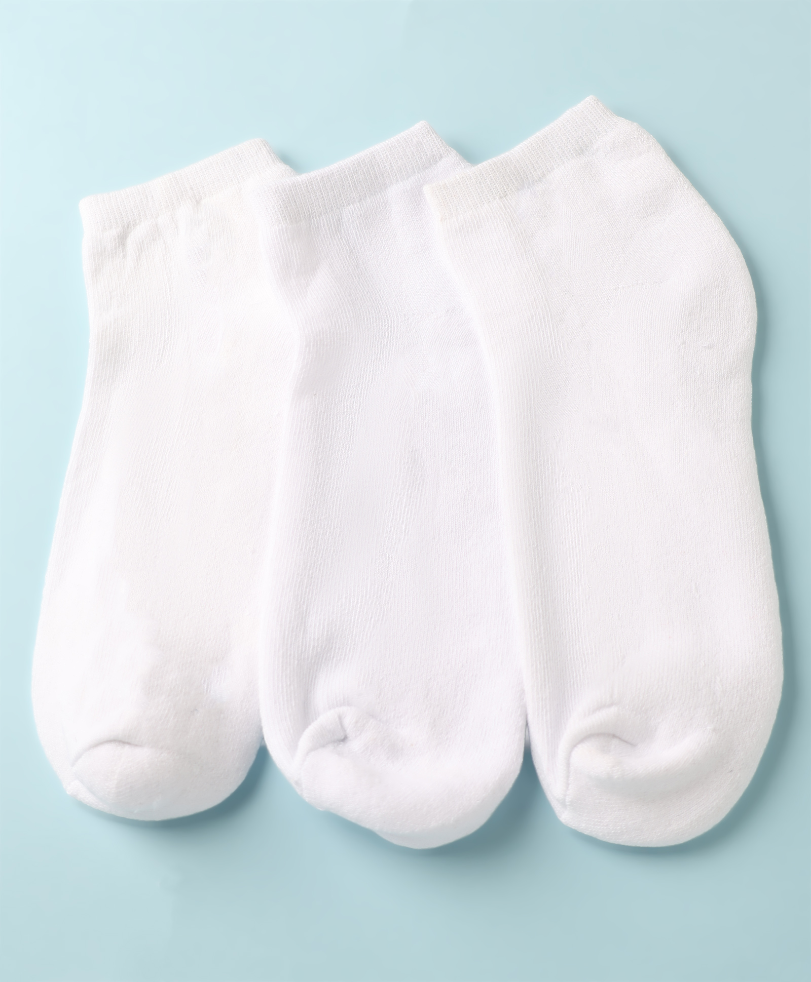 Pine Kids Cotton Nylon Knit Ankle Length Solid Socks Set of 3 - White-picture-33