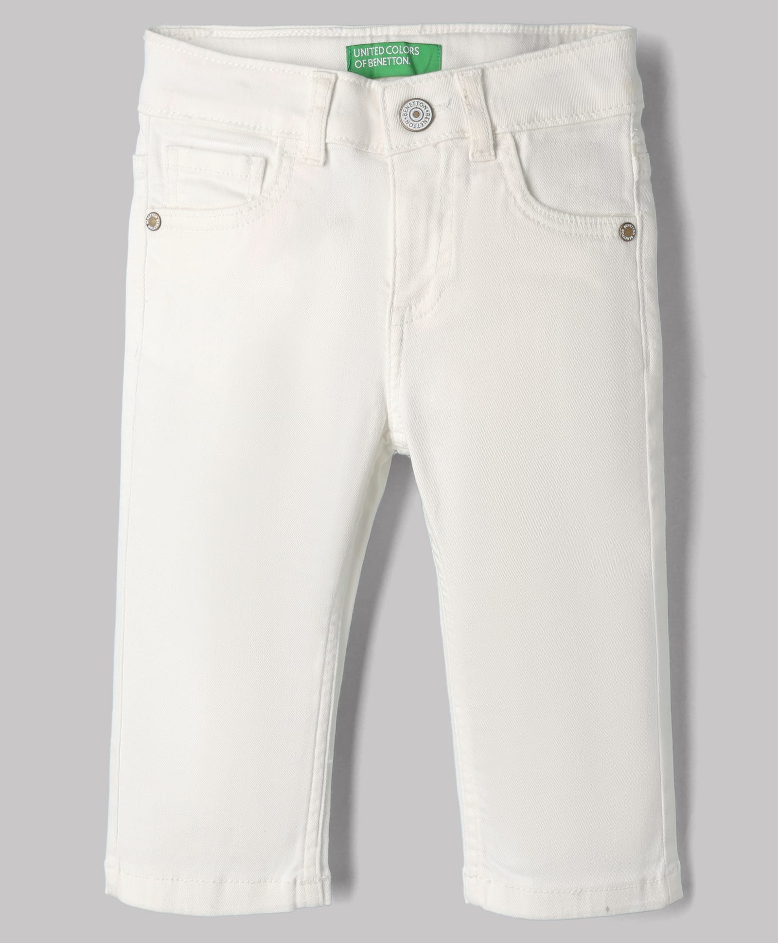 UCB Cotton Blend Woven Full Length Solid Ecru Boot Cut Denim Jeans - White-picture-18
