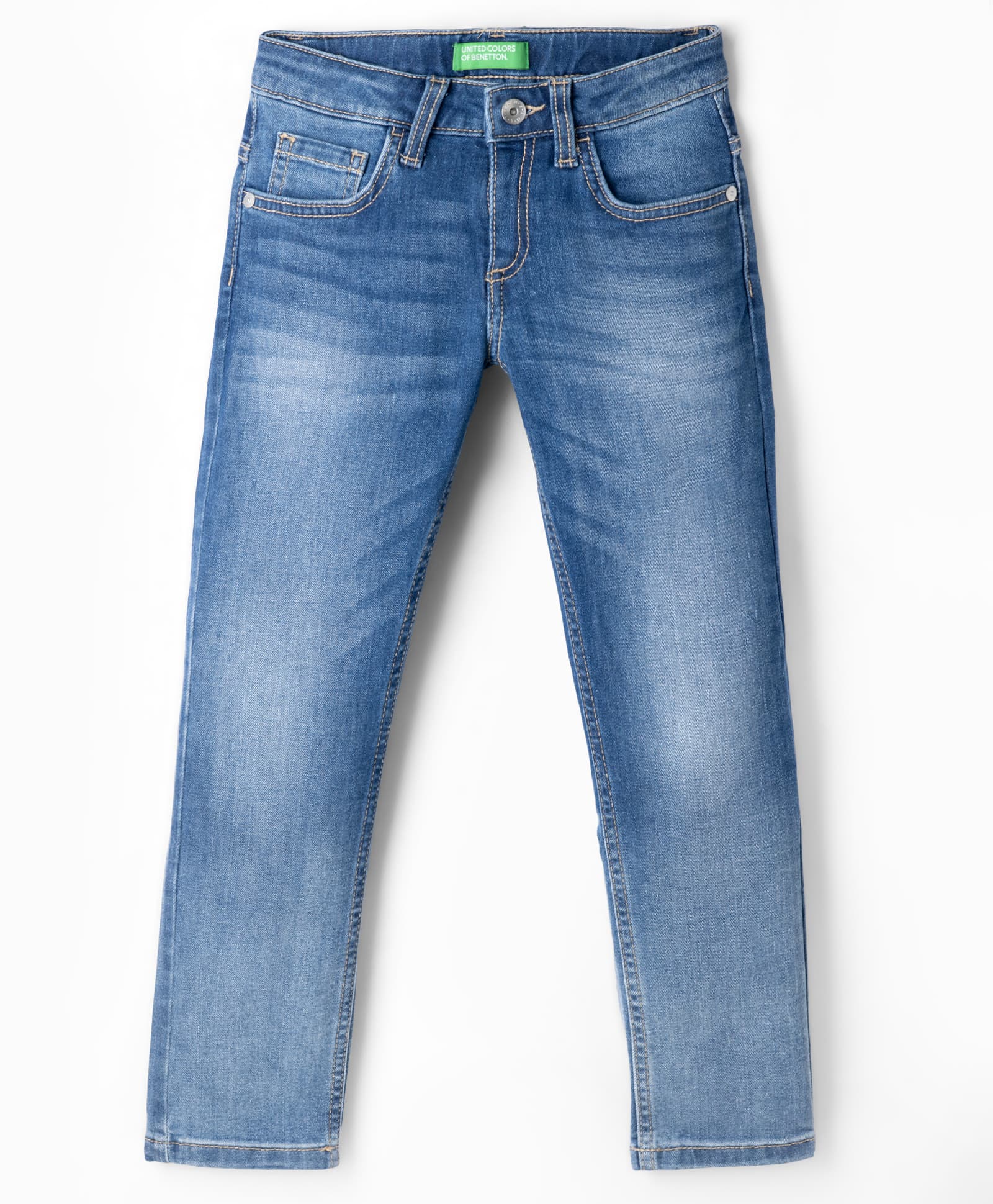 UCB Cotton Woven Slim Fit Washed Denim Jeans - Blue-picture-14