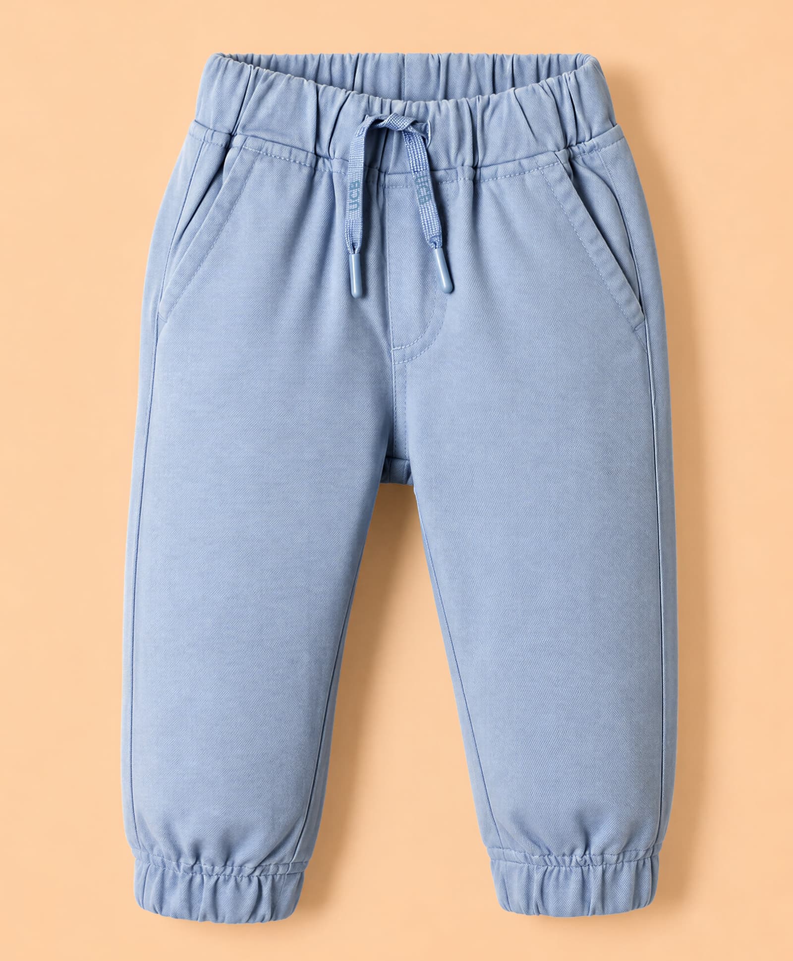 UCB Cotton Woven Full Length Jogger Pants With Pockets - Sky Blue-picture-17