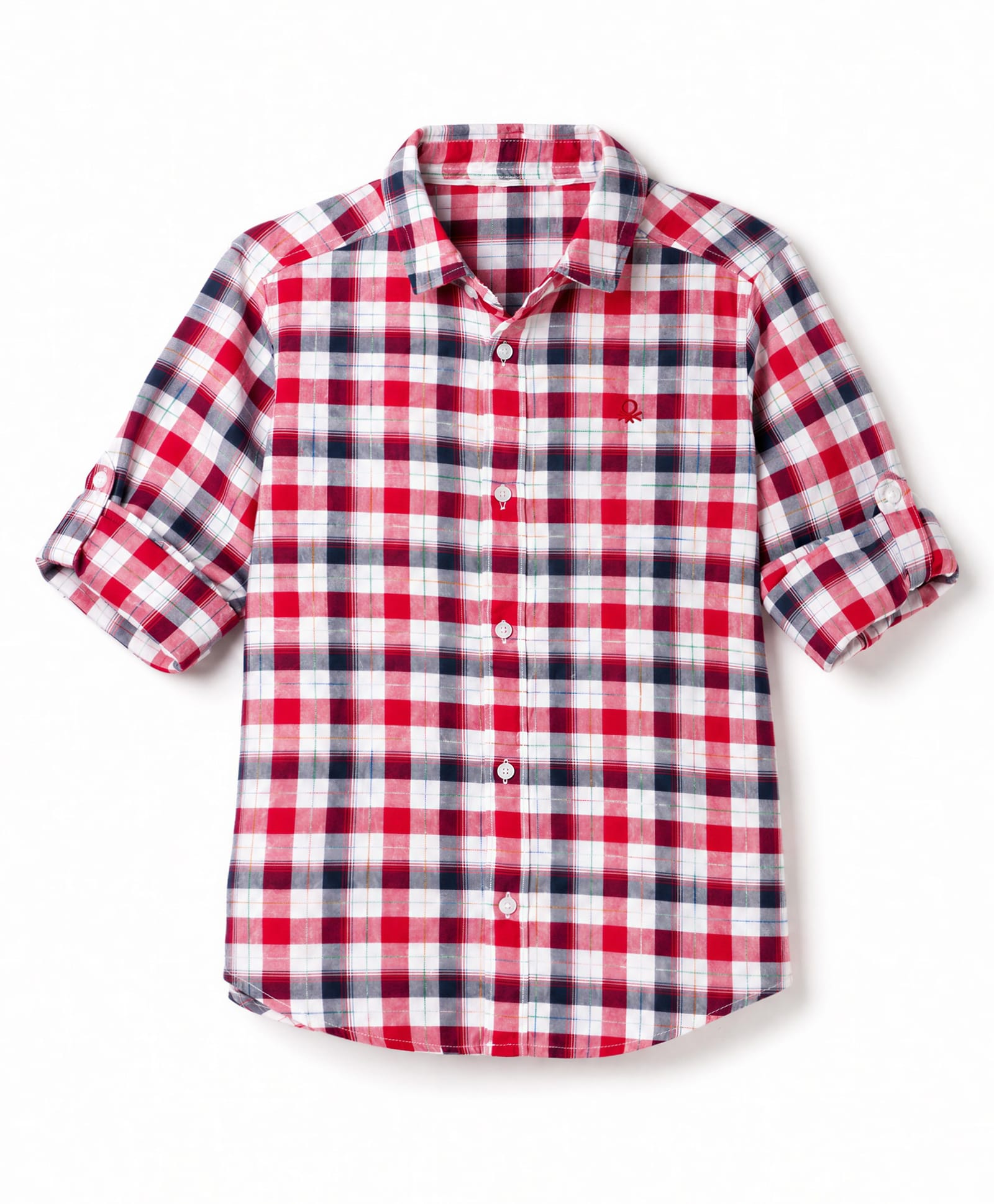 UCB Cotton Woven Checks Shirt with Full Sleeves in Red for 9-12 Months-image-26