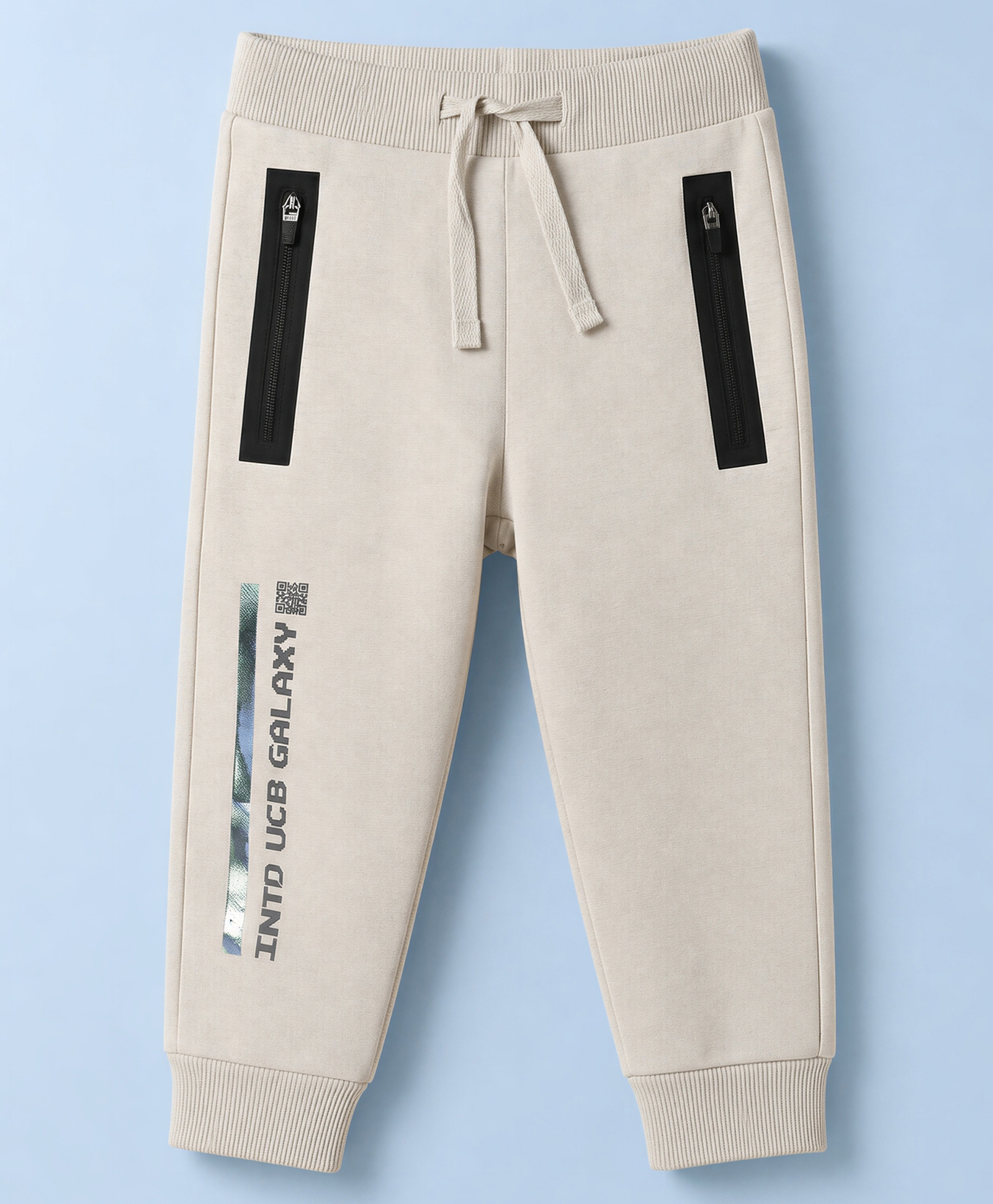UCB Cotton Knit Full Length Ombre Side Print Seamseal Trackpant - Grey-image-4
