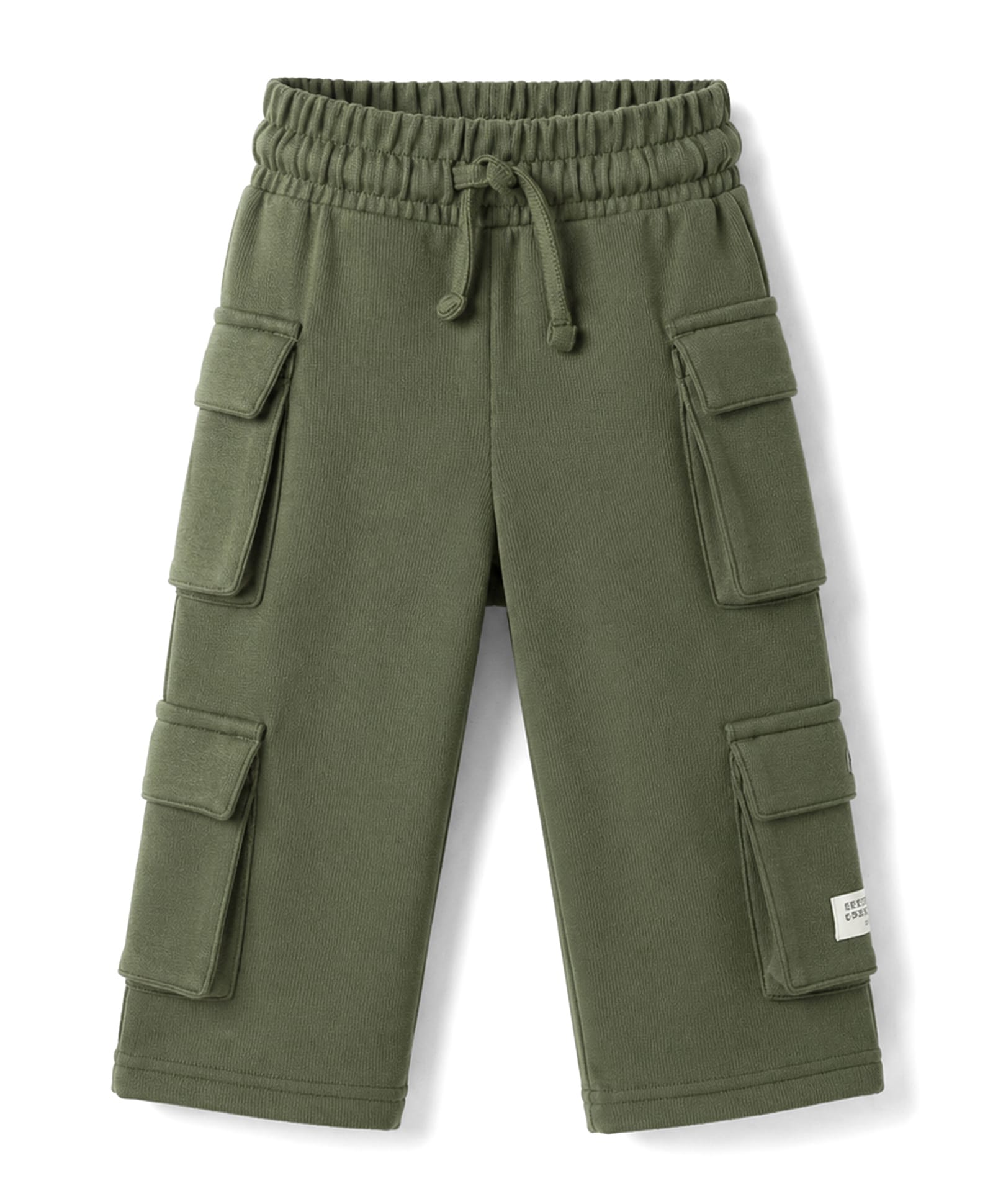 UCB Modal Knit Full Length Solid Cargo Trouser - Olive Green-image-47