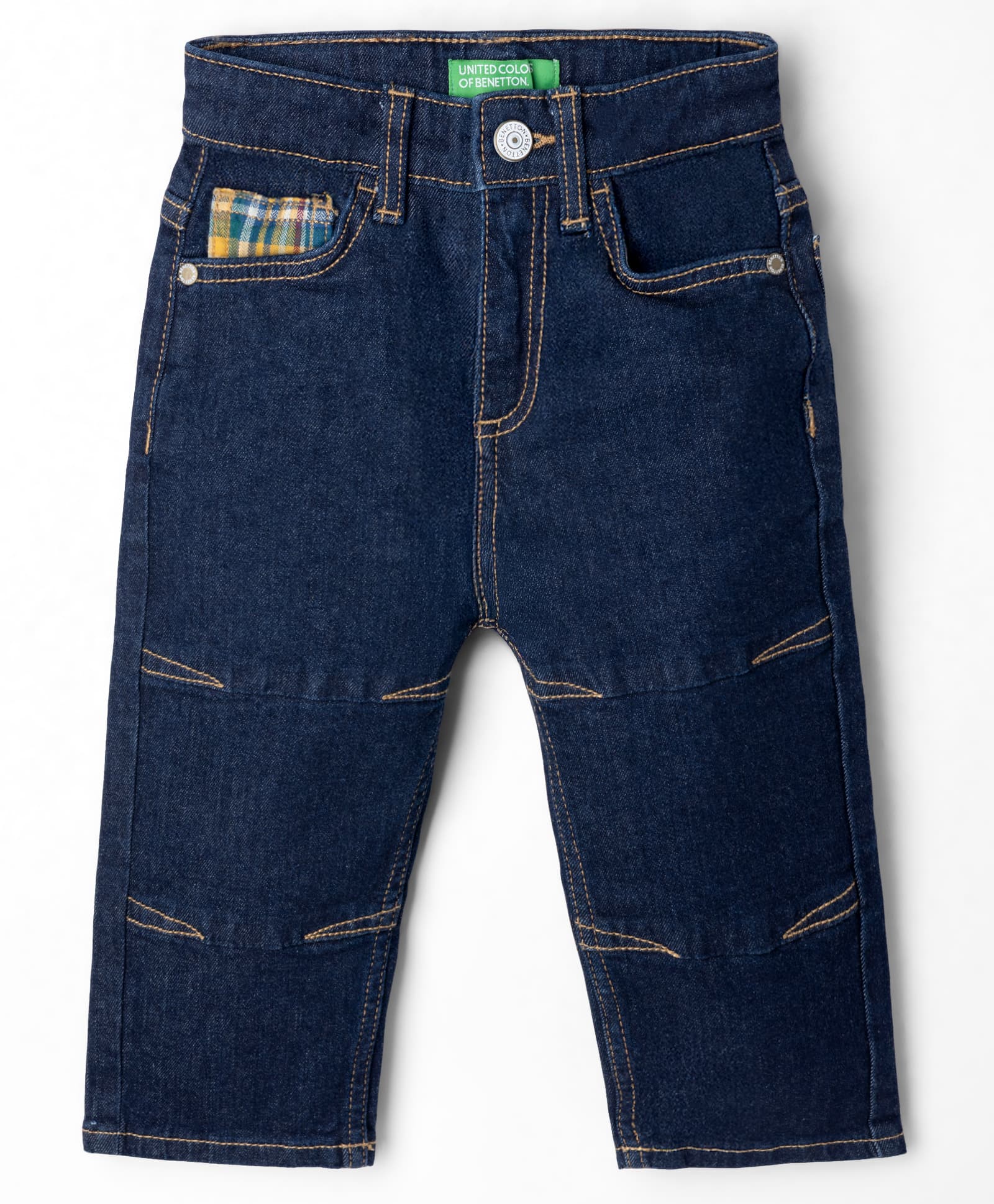 UCB Cotton Woven Full Length Slouchy Fit Check At Coin Pocket Denim Jeans - Blue-picture-15