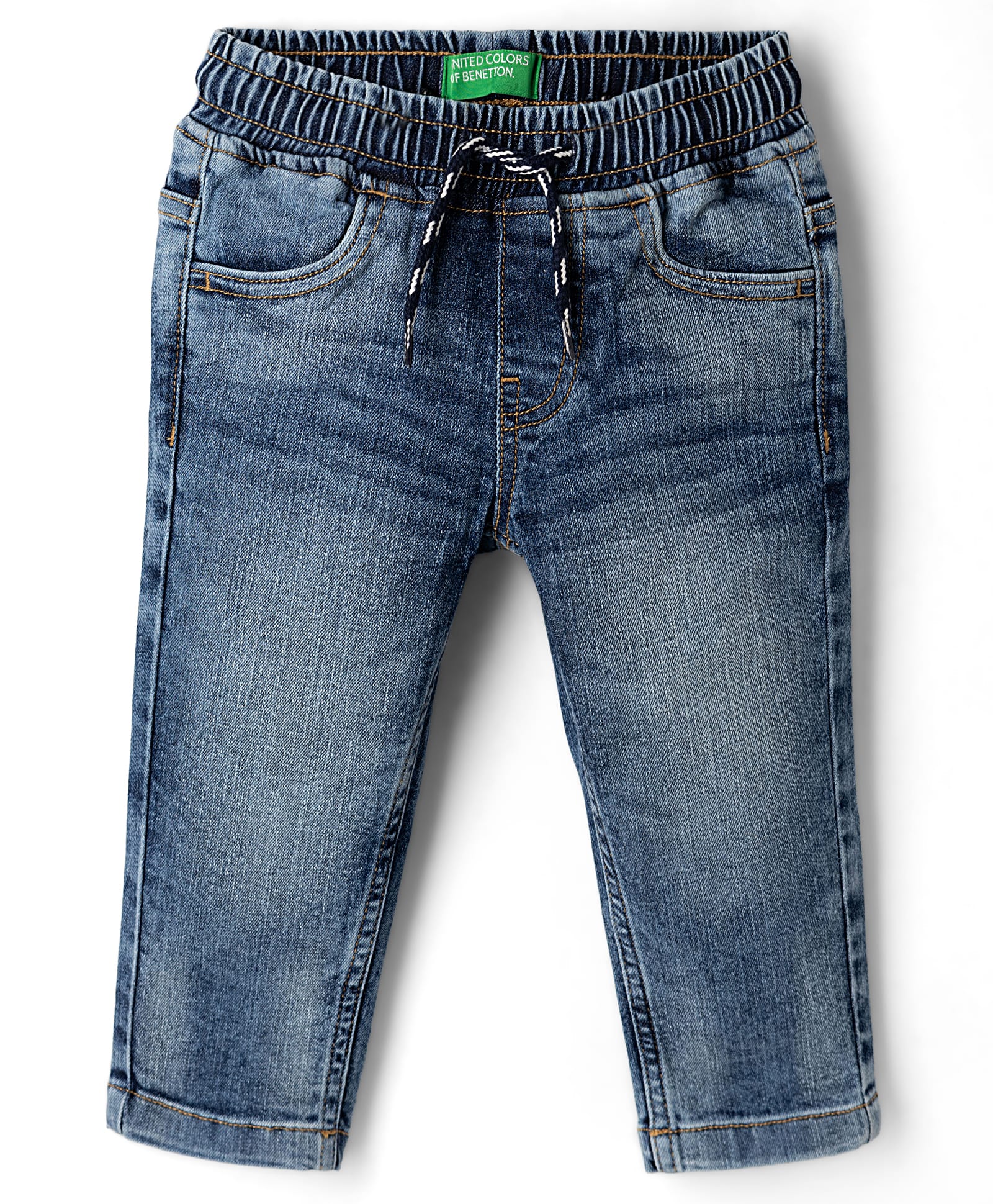UCB Cotton Woven Full Length Regular Fit Embroidery At Back Pocket Jeans - Blue-picture-2