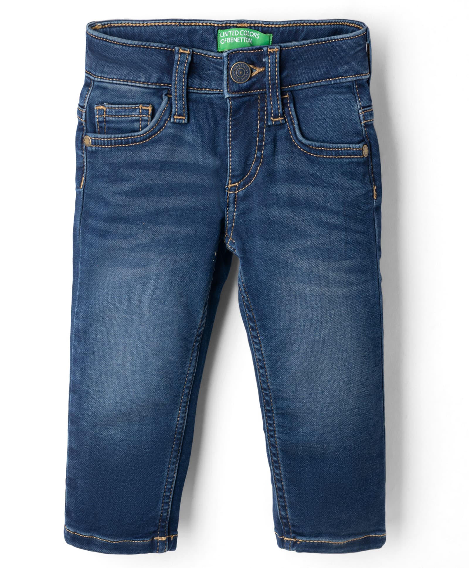 UCB Cotton Elastane Woven Full Length Solid Colour Jeans - Blue-picture-21