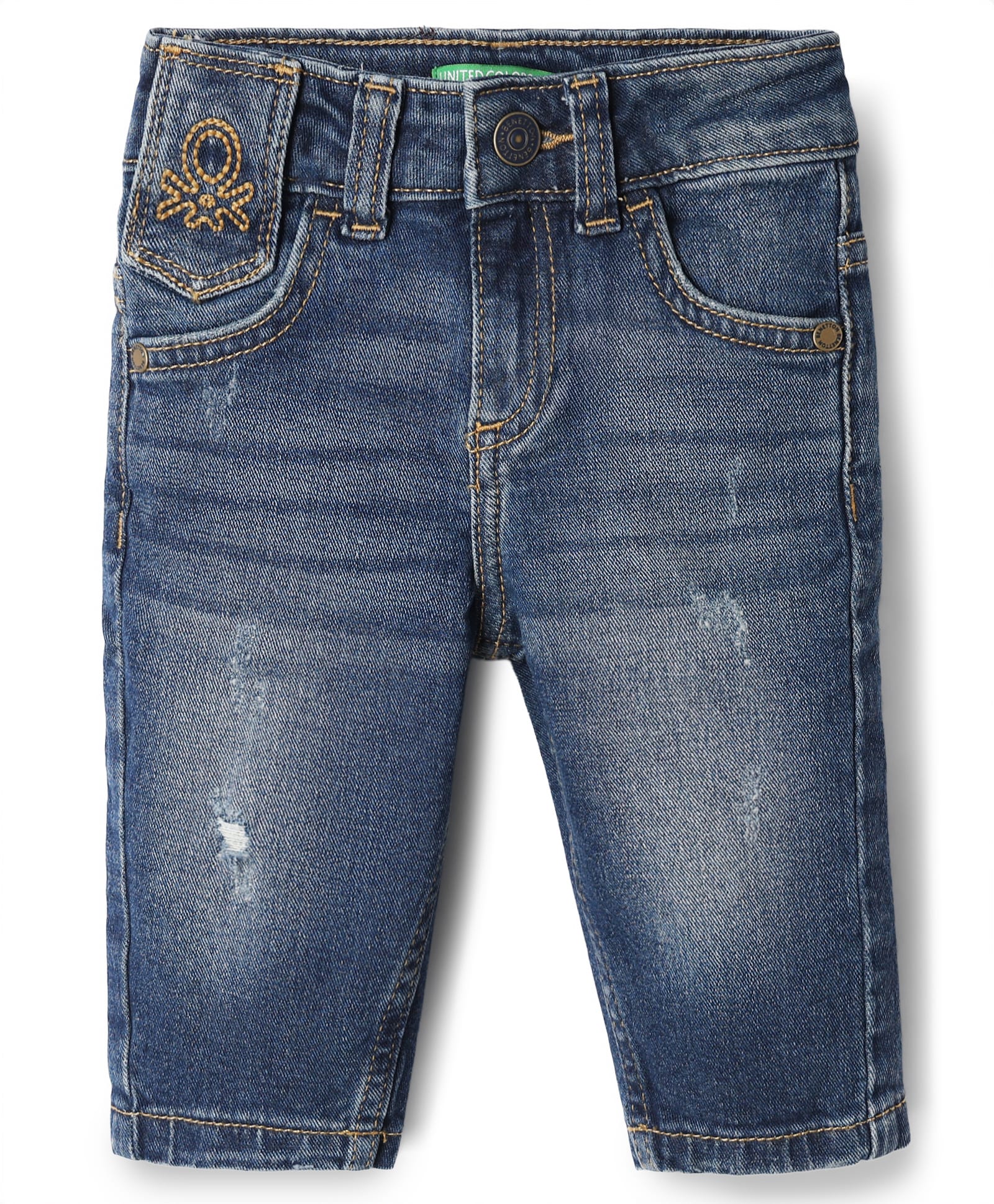 UCB Cotton Woven Full Length Straight Fit Denim Jeans - Blue-picture-23