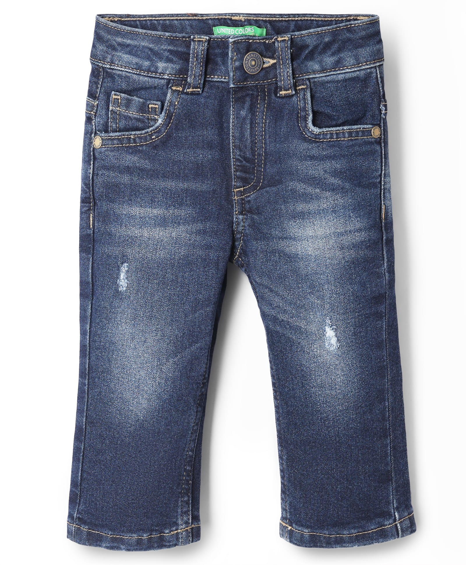 UCB Cotton Woven Full Length Bootcut Denim Jeans - Navy Blue-picture-11