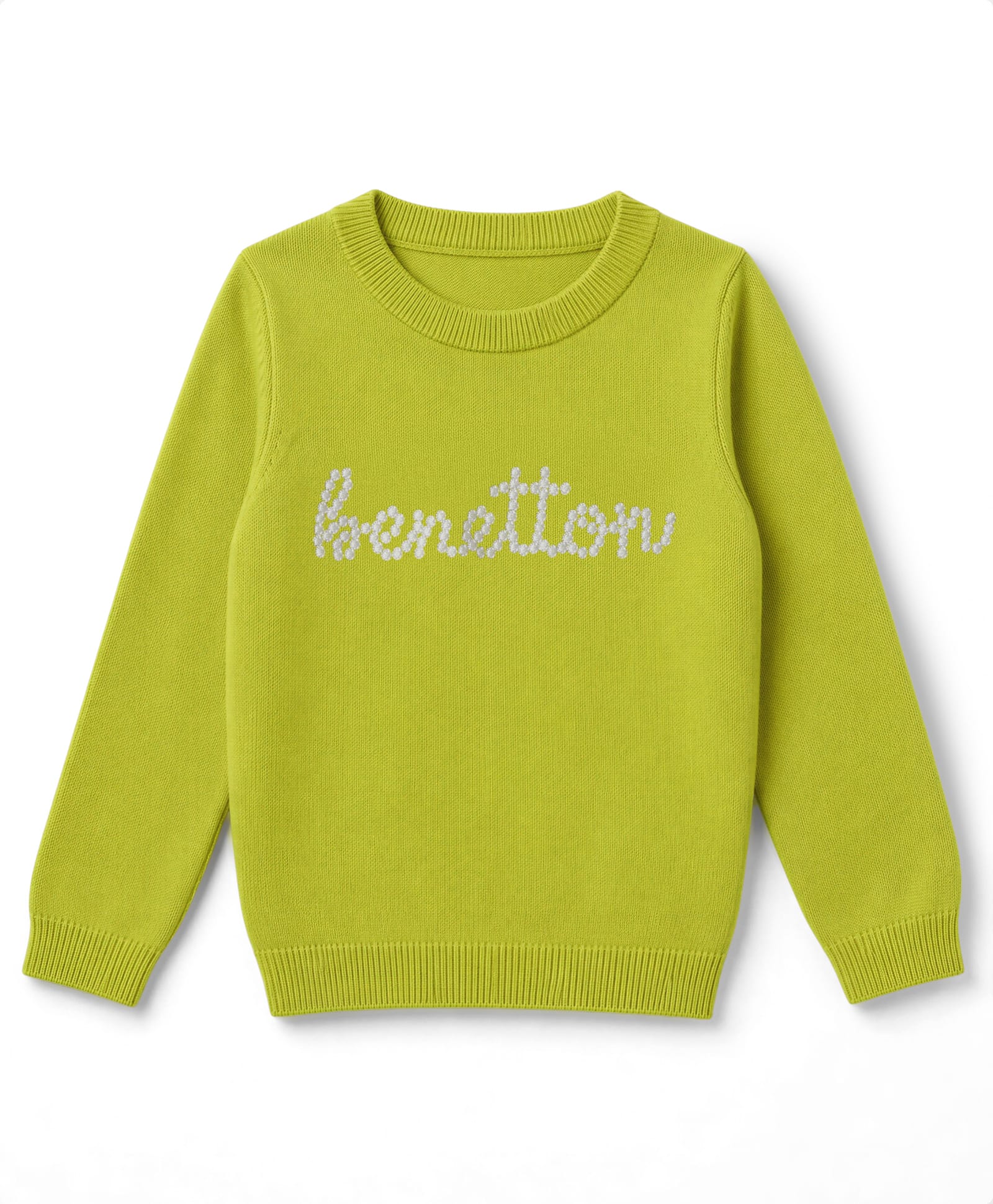 UCB Cotton Woven Top with Full Sleeves and Benetton Embelished - Limegreen-picture-12