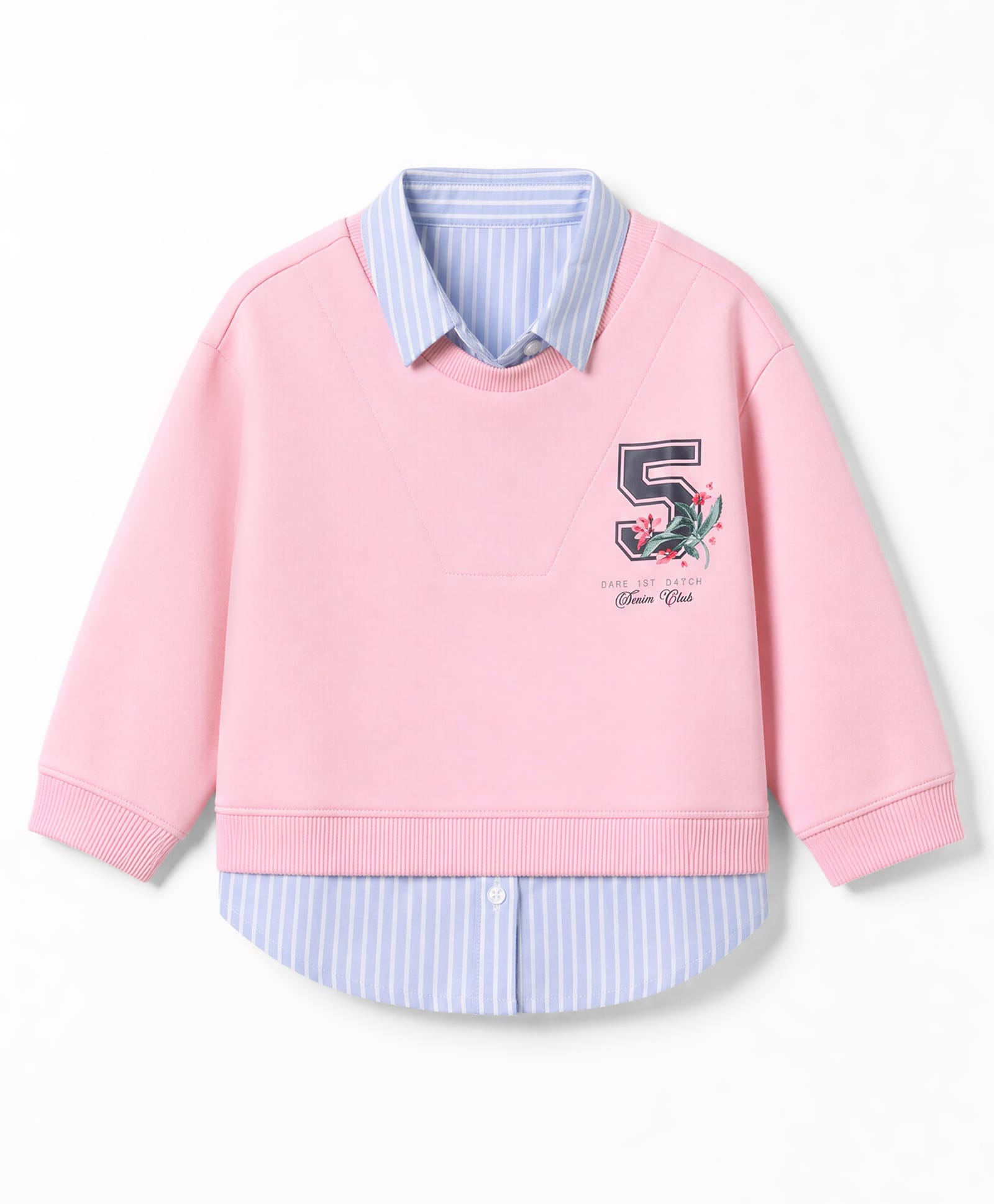 UCB Cotton Knit Sweatshirt with Full Sleeves and Number Print - Pink-picture-11