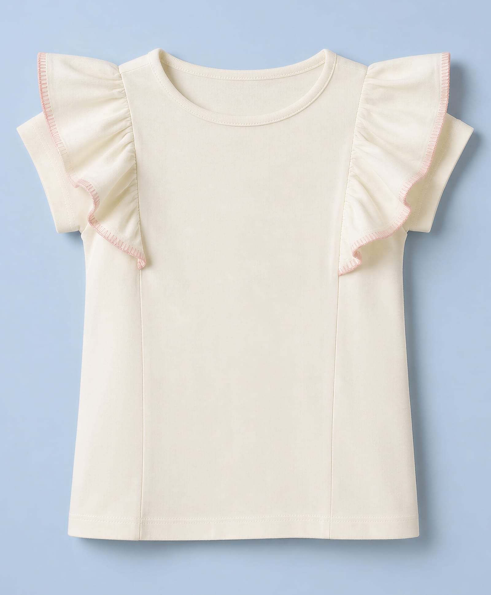 UCB Cotton Knit T-Shirt with Half Sleeves - Offwhite-picture-2