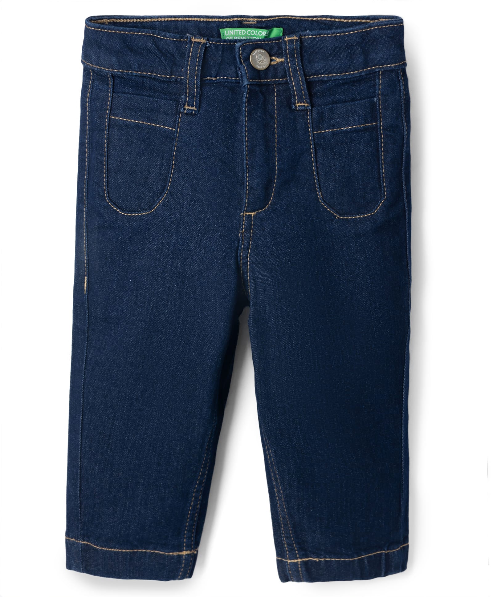 UCB Cotton Woven Full Length Dk Wash Slouchy Fit Denim Jeans - Navy Blue-picture-1