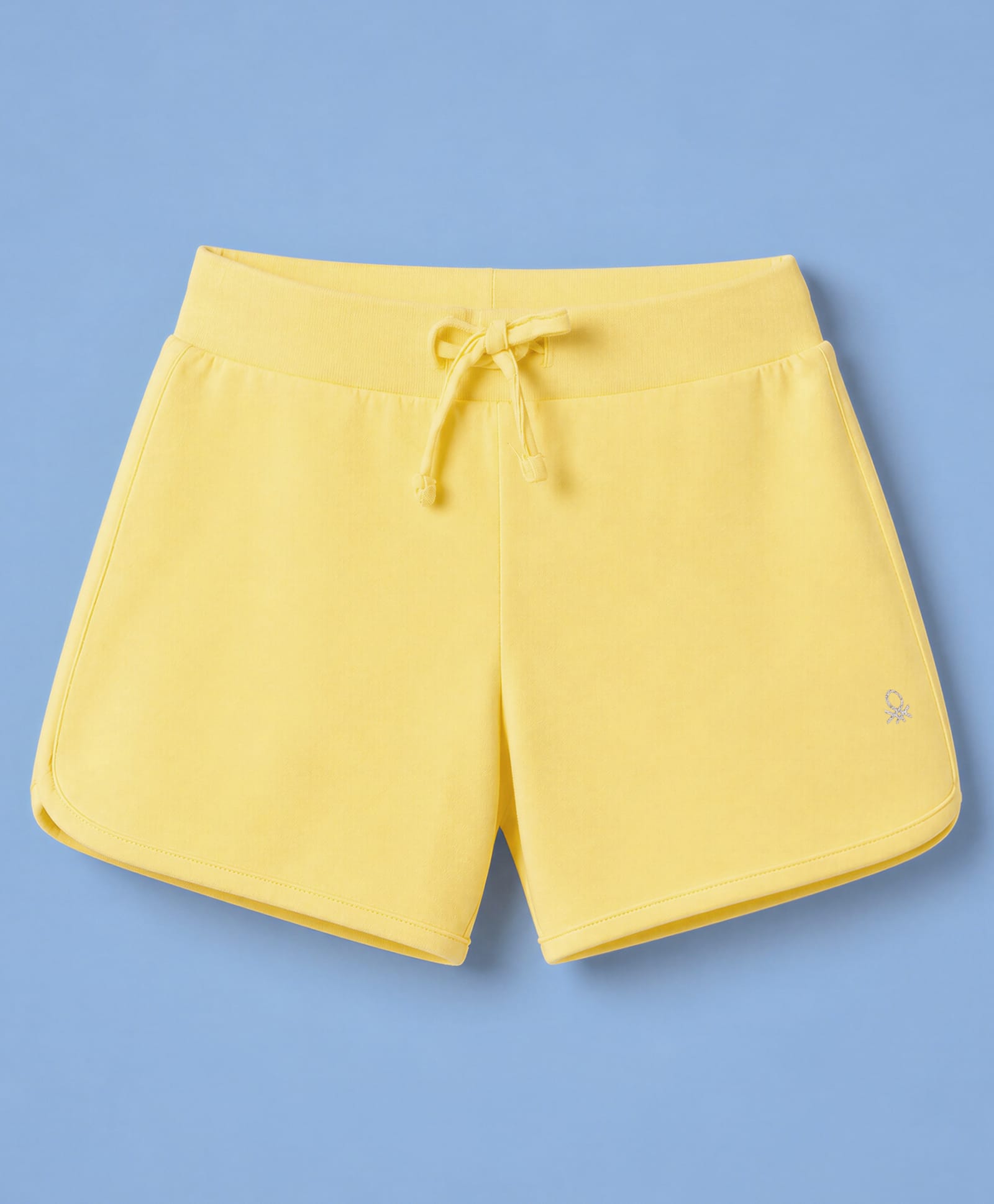 UCB Knit Knee Length Solid Color Shorts with Brand Logo - Yellow-picture-19