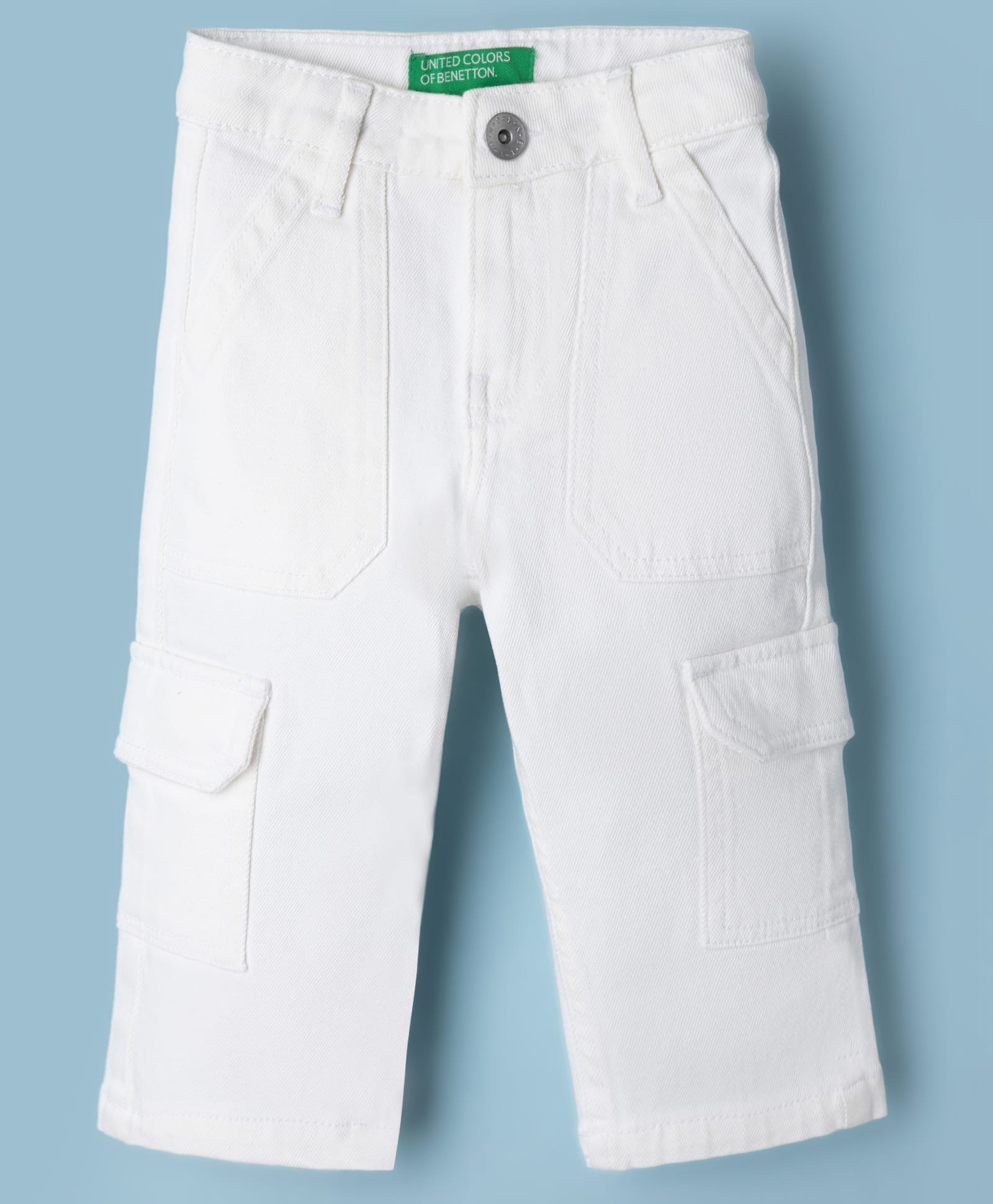 UCB Cotton Elastane Full Length Back Pocket Brand Print Straight Fit Denim Jeans - Off White-picture-26