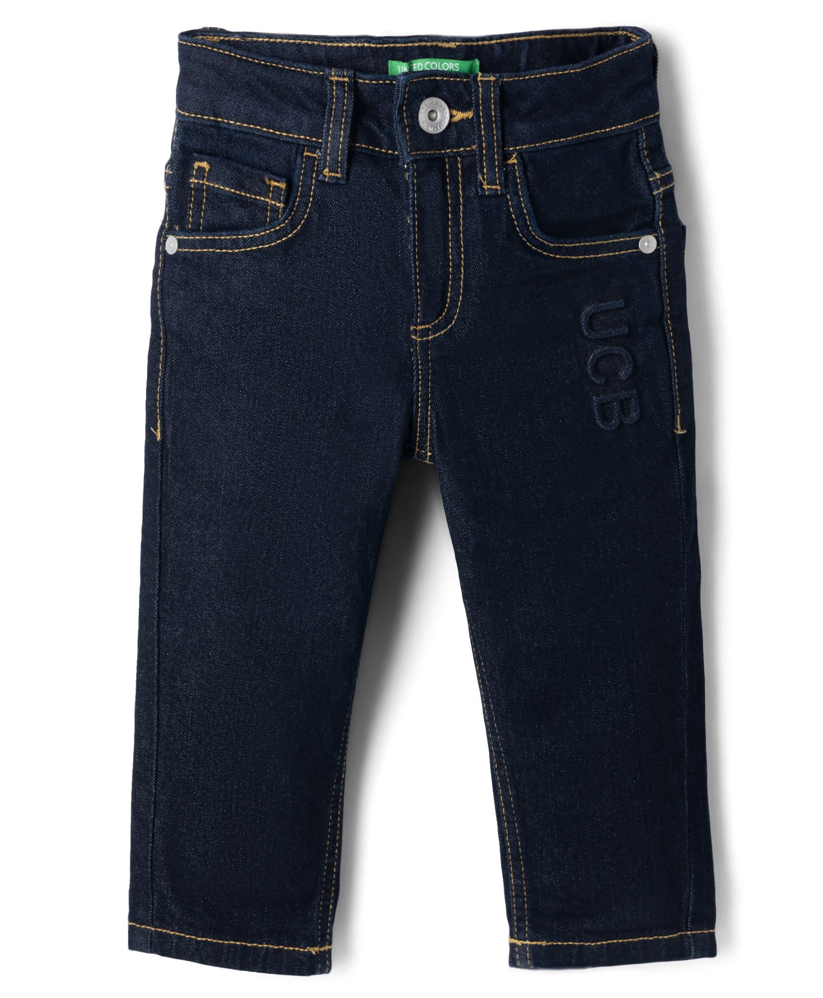 UCB Cotton Woven Full Length Rinse Wash Denim Jeans - Navy Blue-picture-27