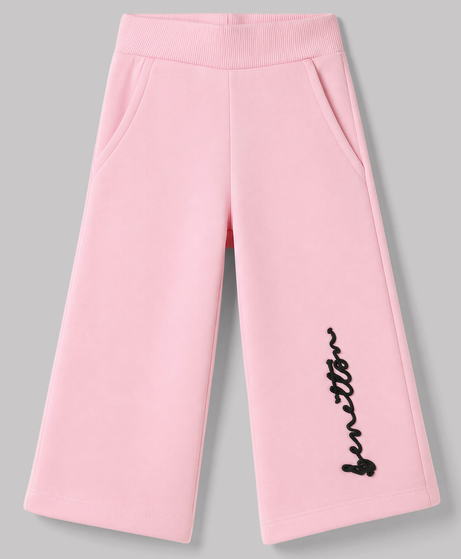 UCB Knit Full Length Benetton At Side Cord Embroidered Trackpant - Light Pink-picture-15