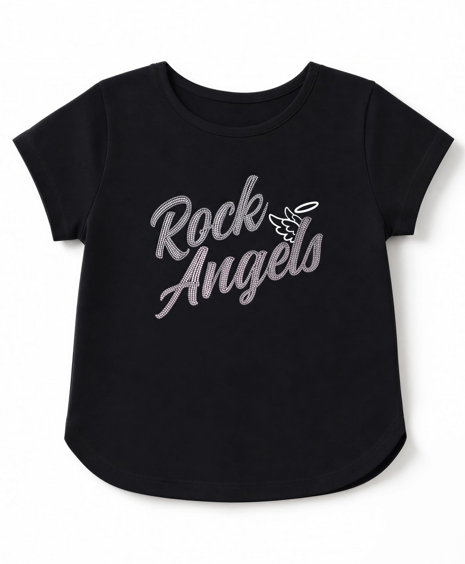 UCB Cotton Knit Half Sleeves T-Shirt with Rock Angels Print - Black-picture-32