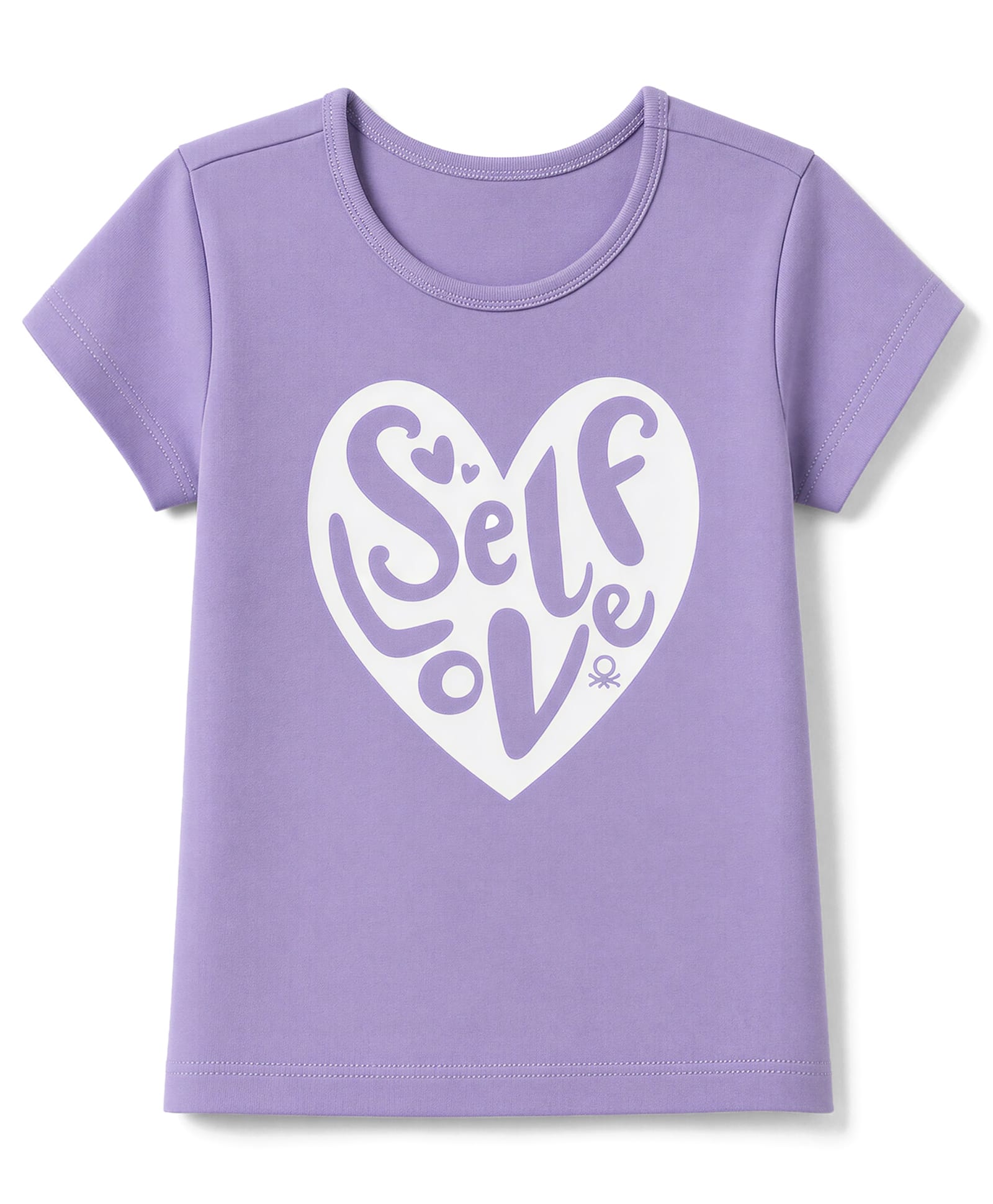 UCB Knit Half Sleeves T-Shirt with Self Love Heart Print - Purple-image-2