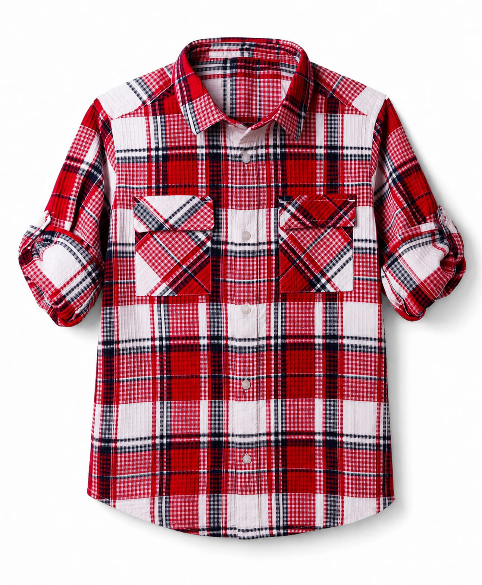 UCB Cotton Waffle Check Shirt with Full Sleeves in Red for 2-3 Years-image-20