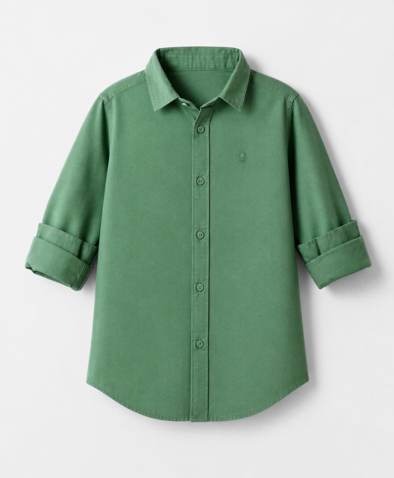 UCB Cotton Woven Full Sleeves Solid Poplin Shirt - Mint-picture-24
