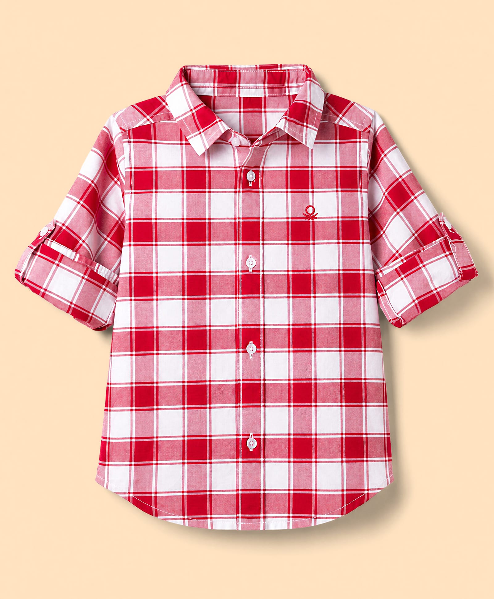 UCB Cotton Woven Full Sleeves Shirt With Checks - Red-picture-31