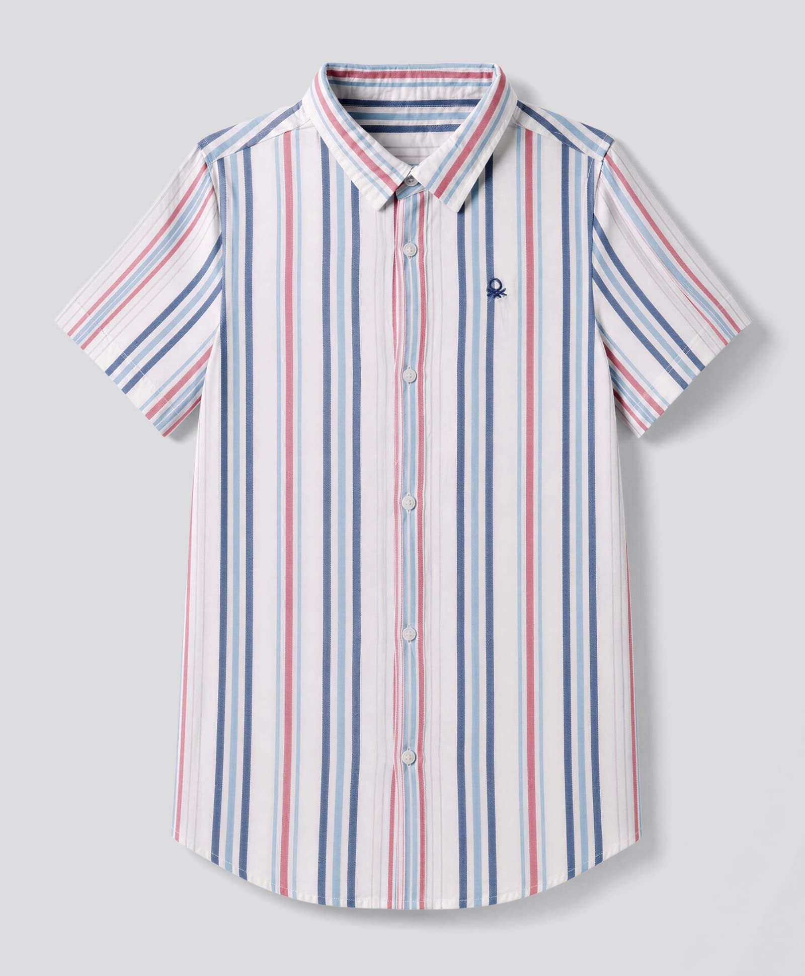 UCB Cotton Woven Half Sleeves Striped Shirt - White-picture-9
