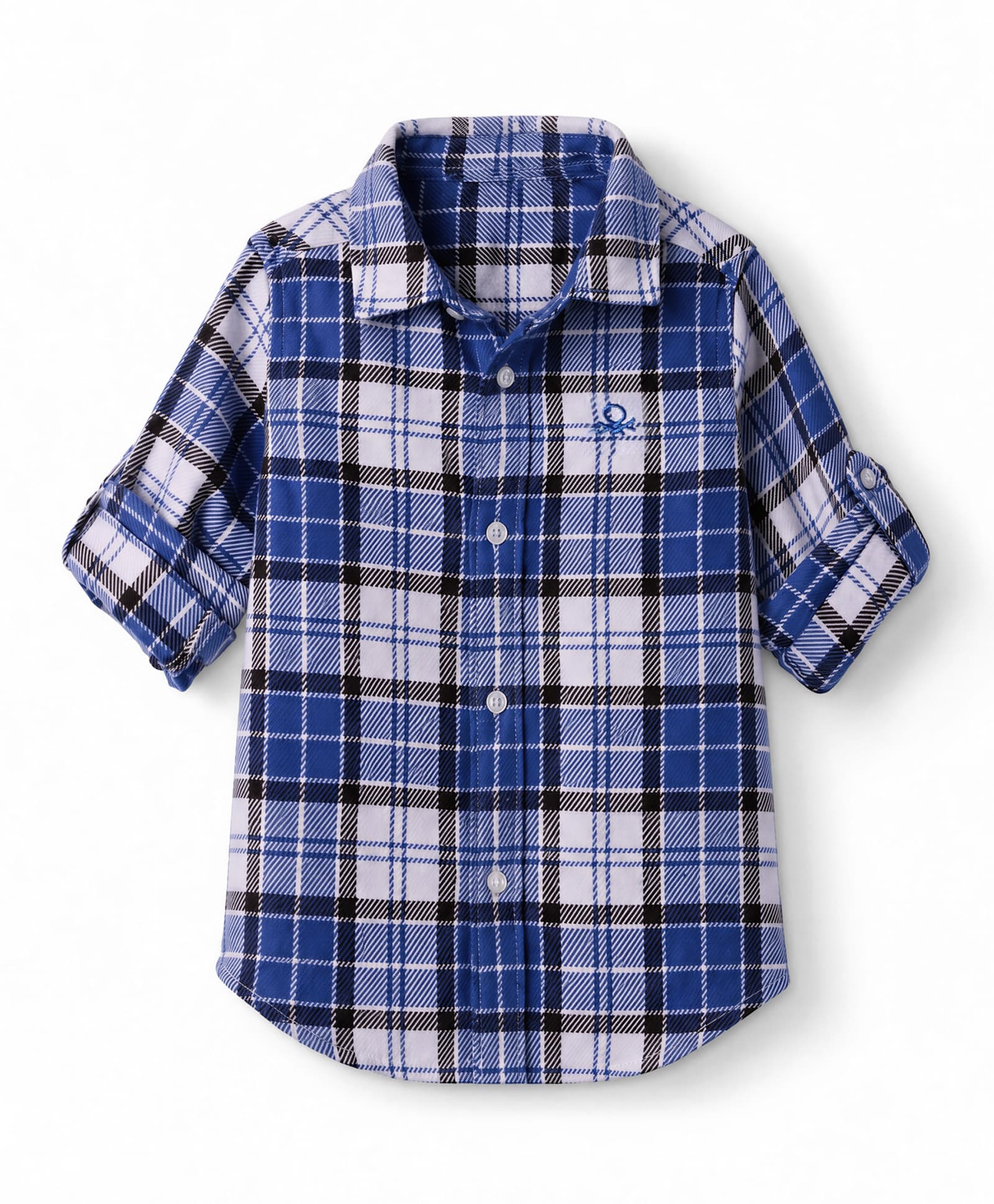 UCB Cotton Woven Full Sleeves Twill Checks Shirt - Blue-picture-13