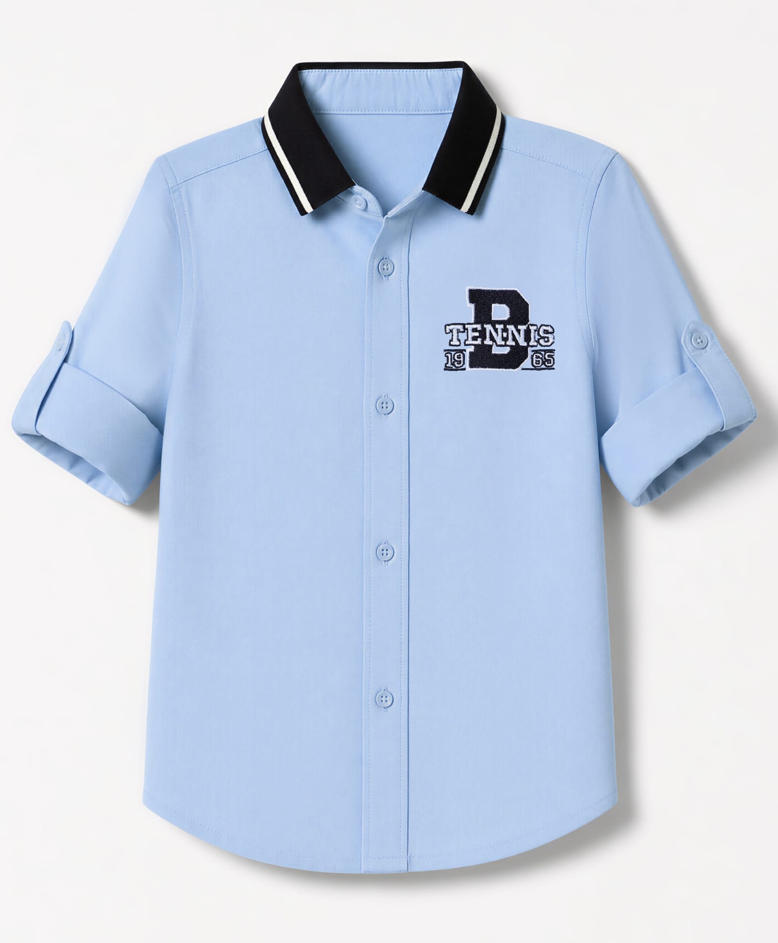 UCB Cotton Woven Full Sleeves Shirt With Tennis Badge - Blue-picture-6