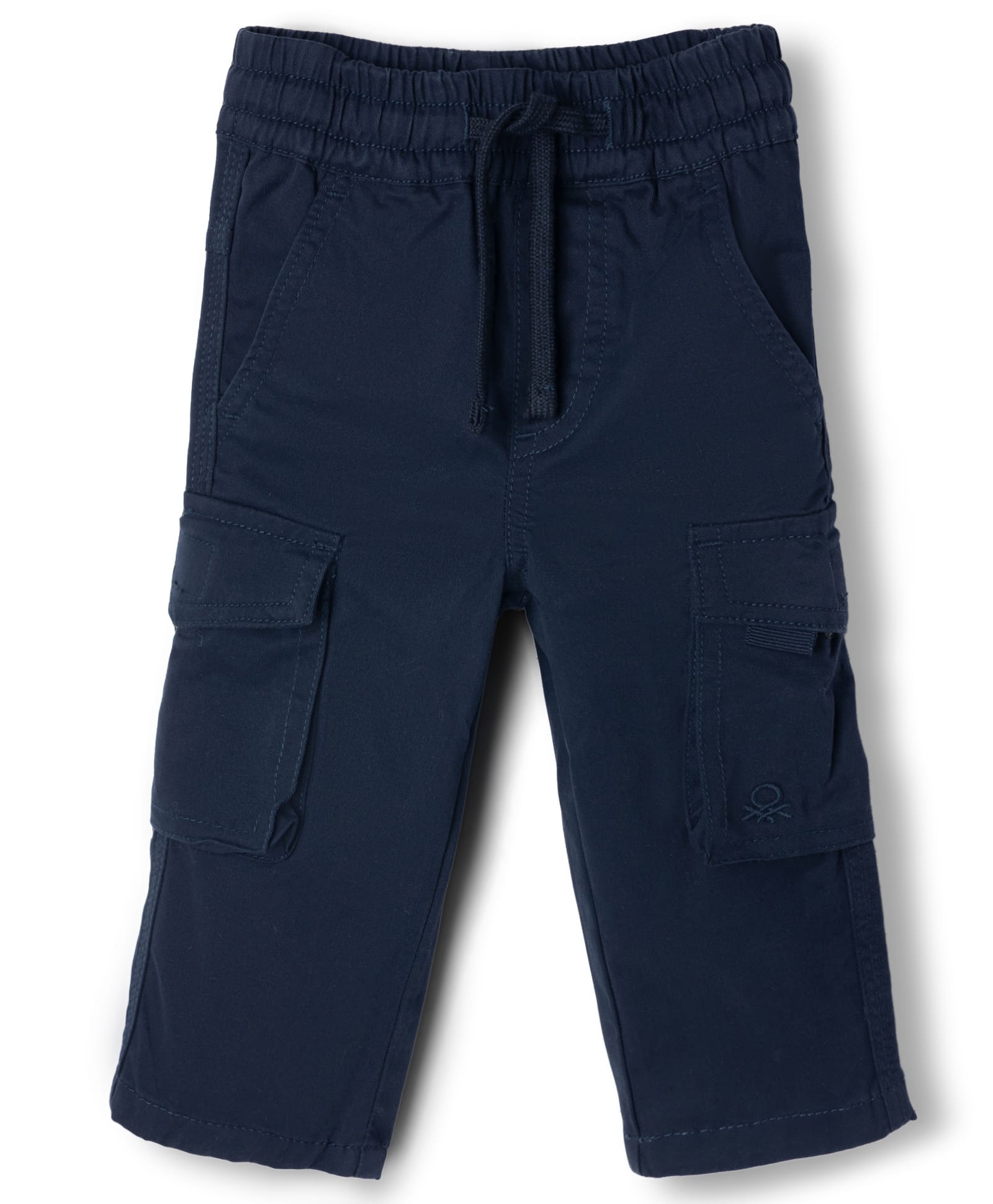 UCB Cotton Woven Full Length Solid Colour Trouser with cargo Pockets - Blue-picture-13
