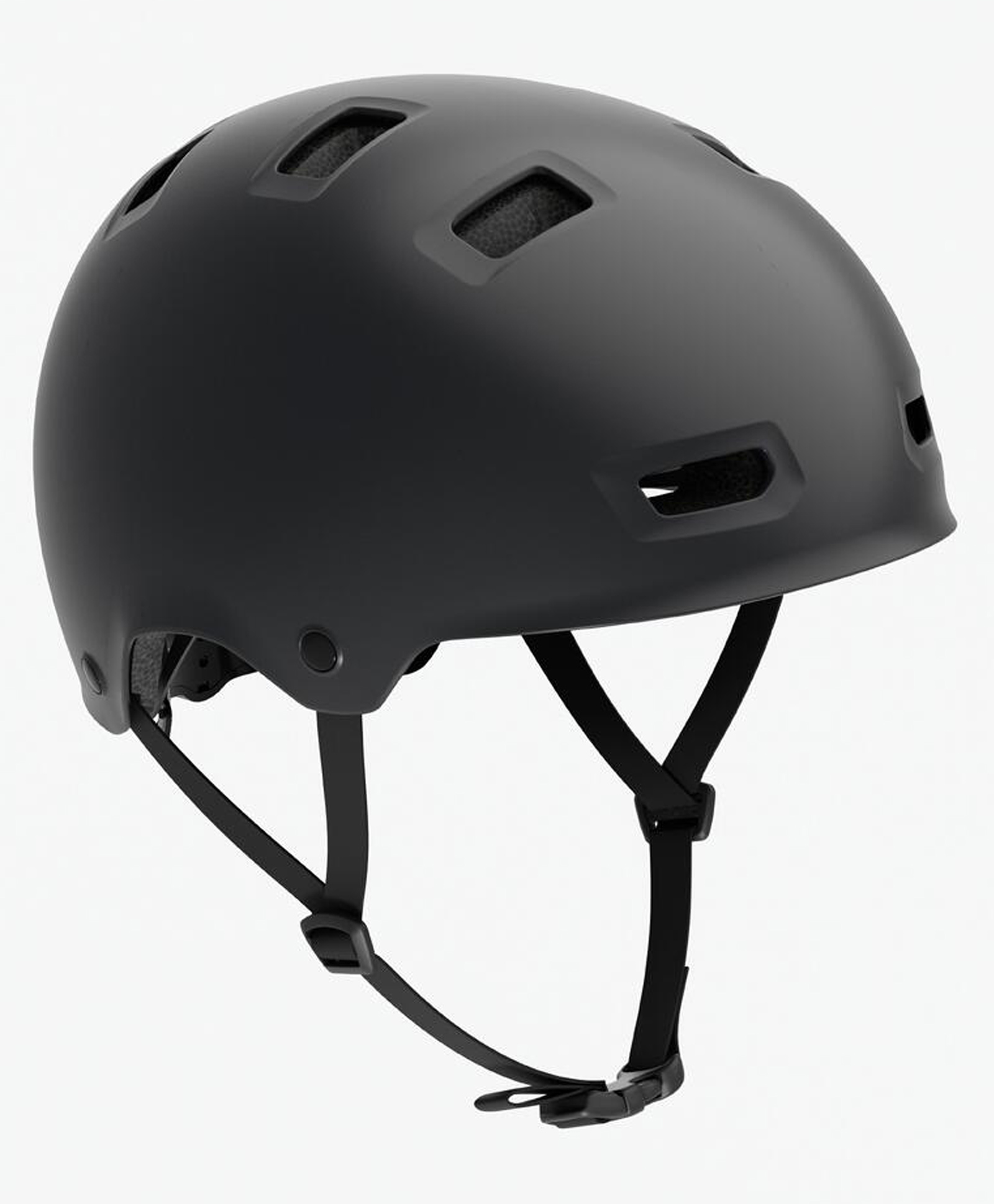 Btwin Acrylonitrile Butadiene Styrene Solid Cycling Helmet - Black-image-25
