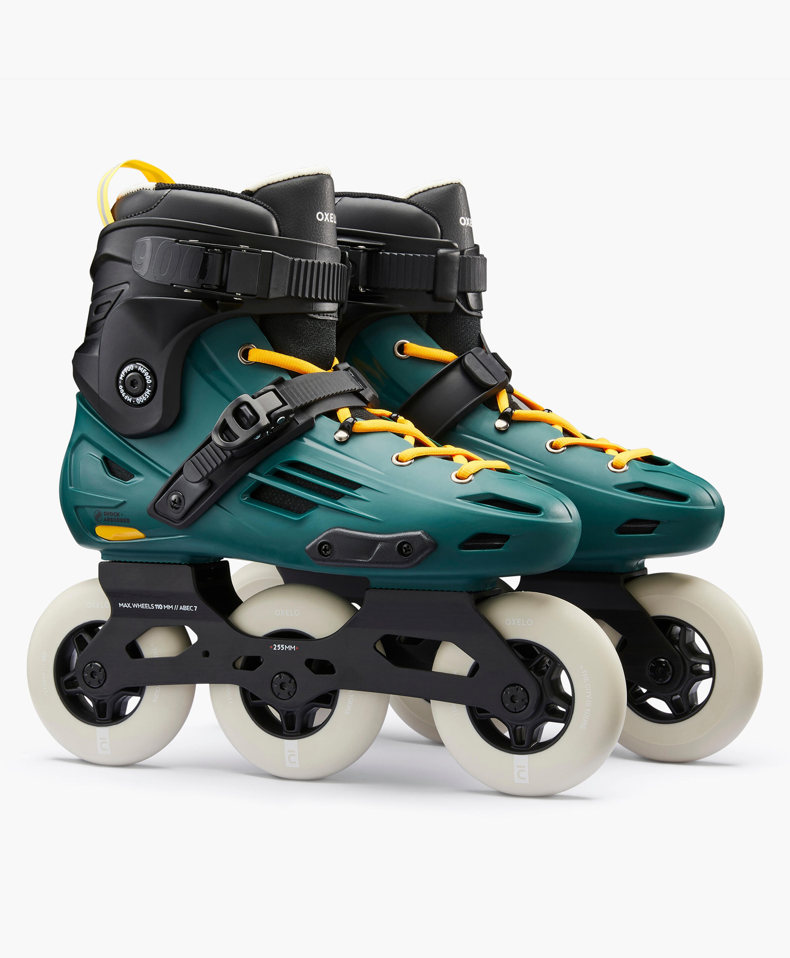 decathlon Oxelo MF 900 Thermoplastic Polyethylene Solid Inline Skating Shoes - Green-picture-23