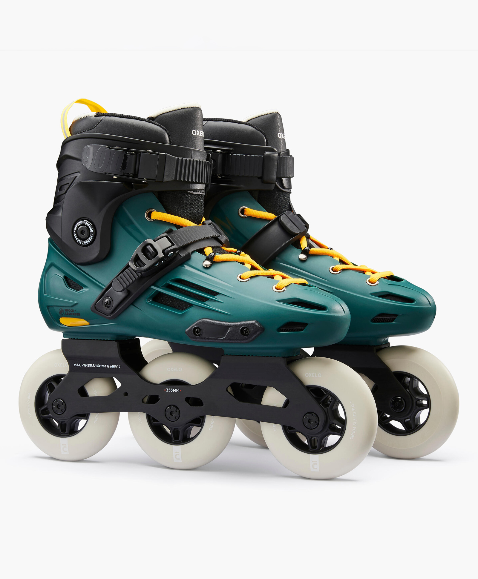 decathlon Oxelo MF 900 Thermoplastic Polyethylene Solid Inline Skating Shoes - Green-picture-12