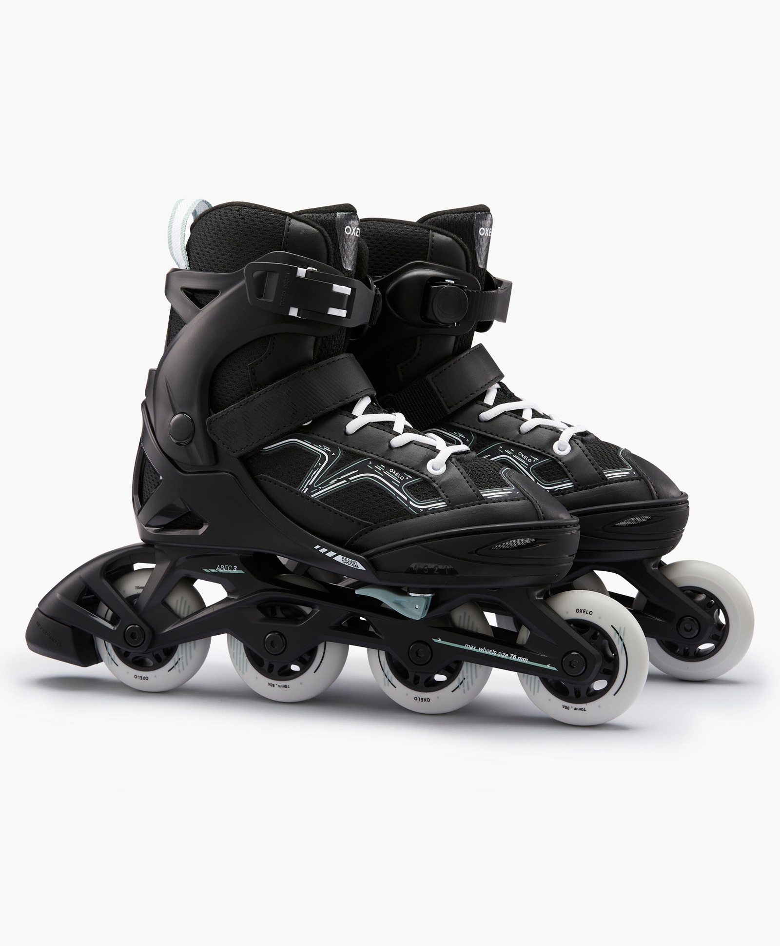 Oxelo Fit 3 Solid Inline Skating Shoes - Black-image-13
