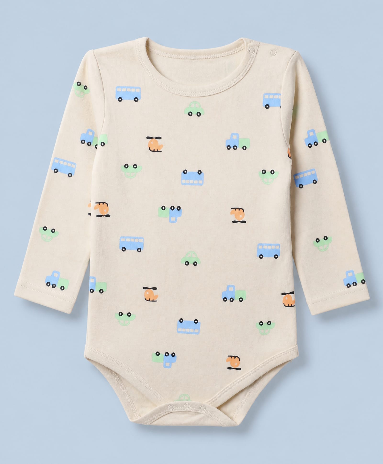 Doodle Poodle 100% Cotton Interlock Knit Full Sleeves Printed Onesie - Cream-picture-48