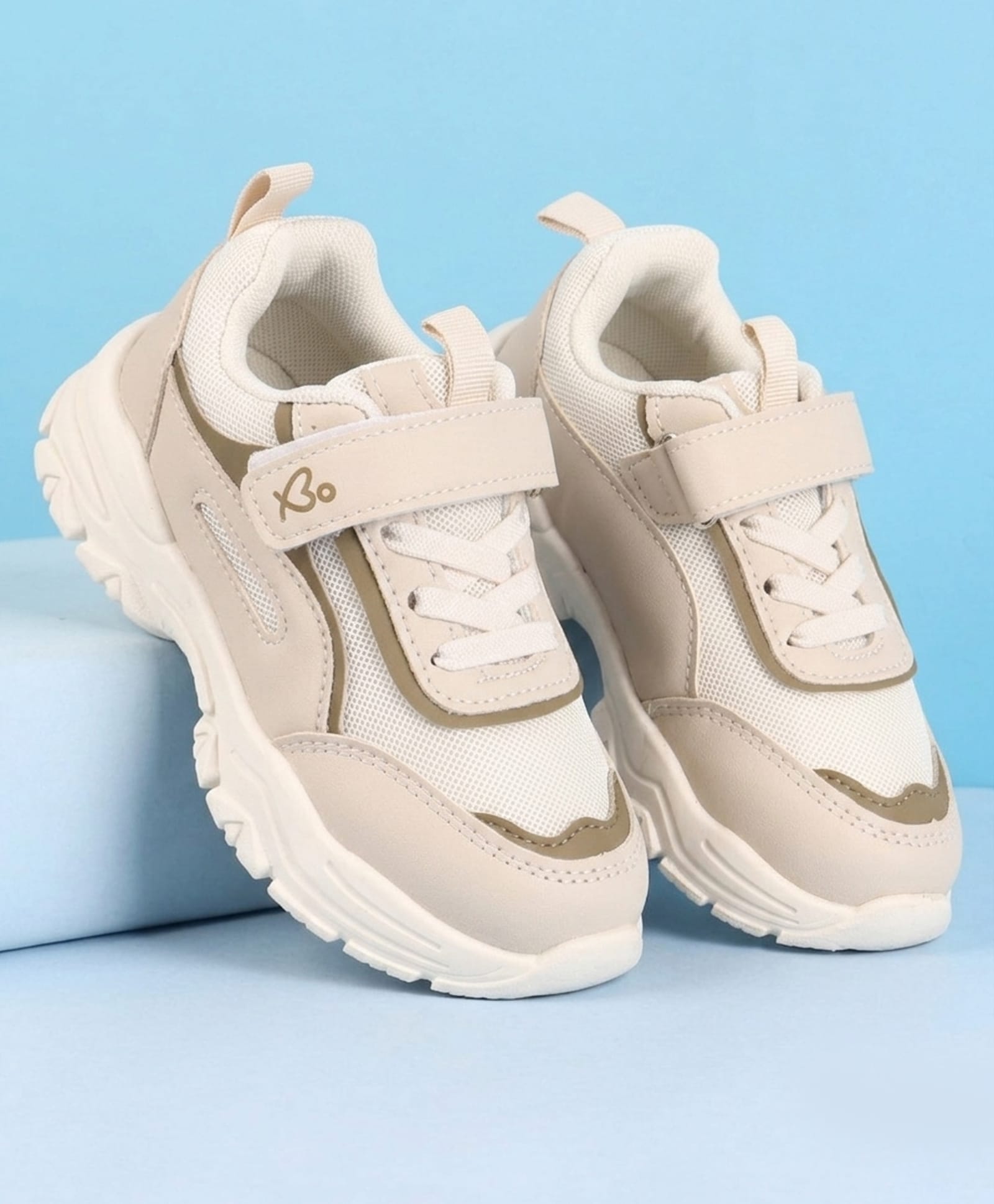 Babyoye Velcro Closure Solid Sneaker Shoes - Beige-picture-26