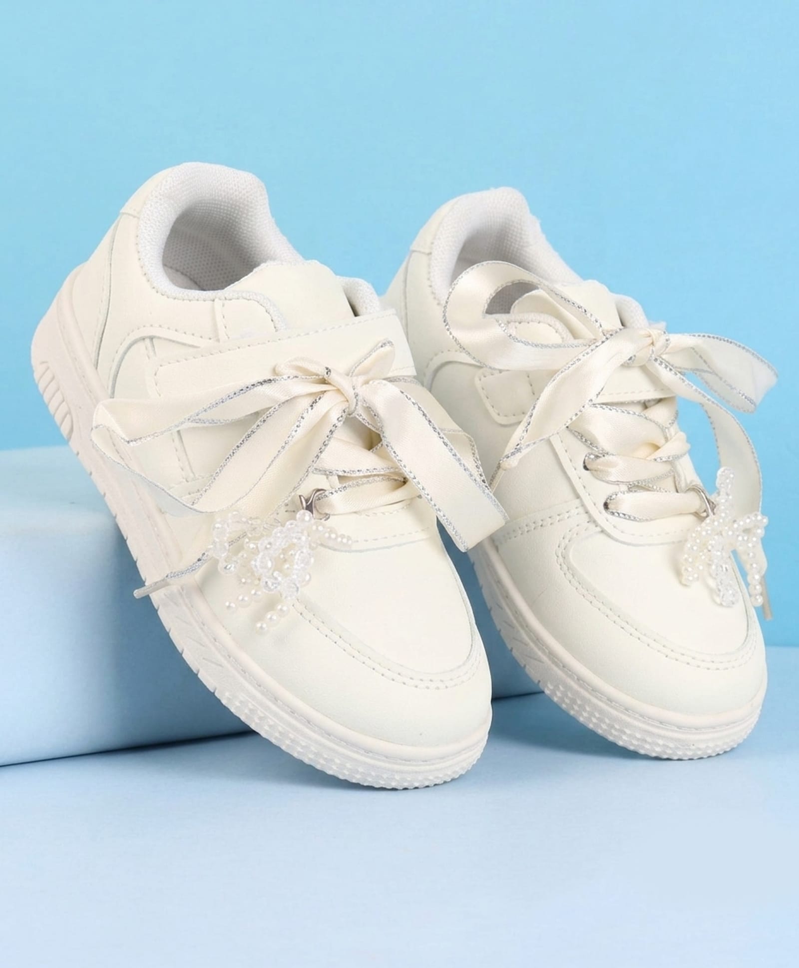 Babyoye Lace Up Closure Solid Casual Shoes - White-picture-28