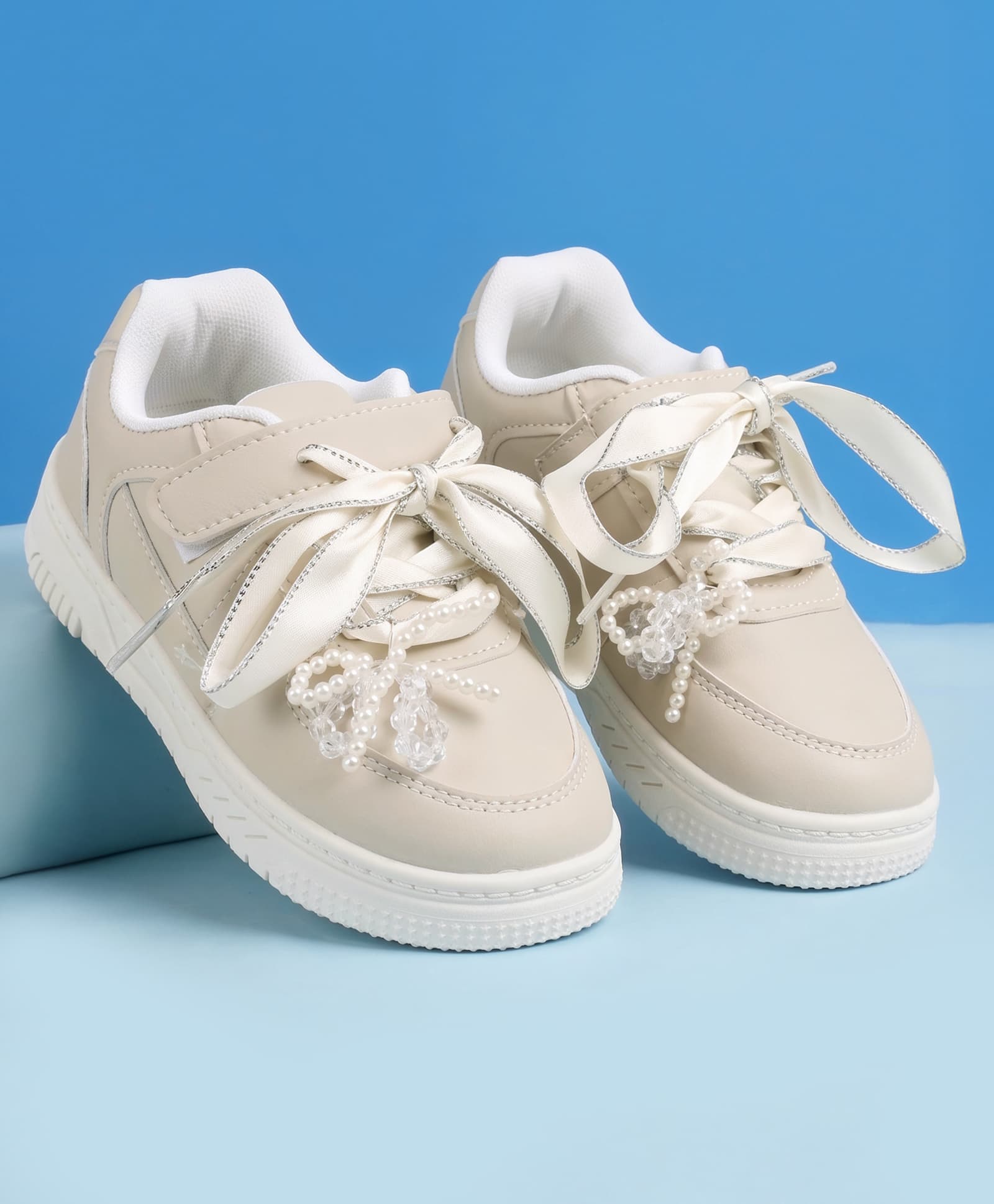 Babyoye Lace Up Closure Solid Casual Shoes - Beige-picture-46
