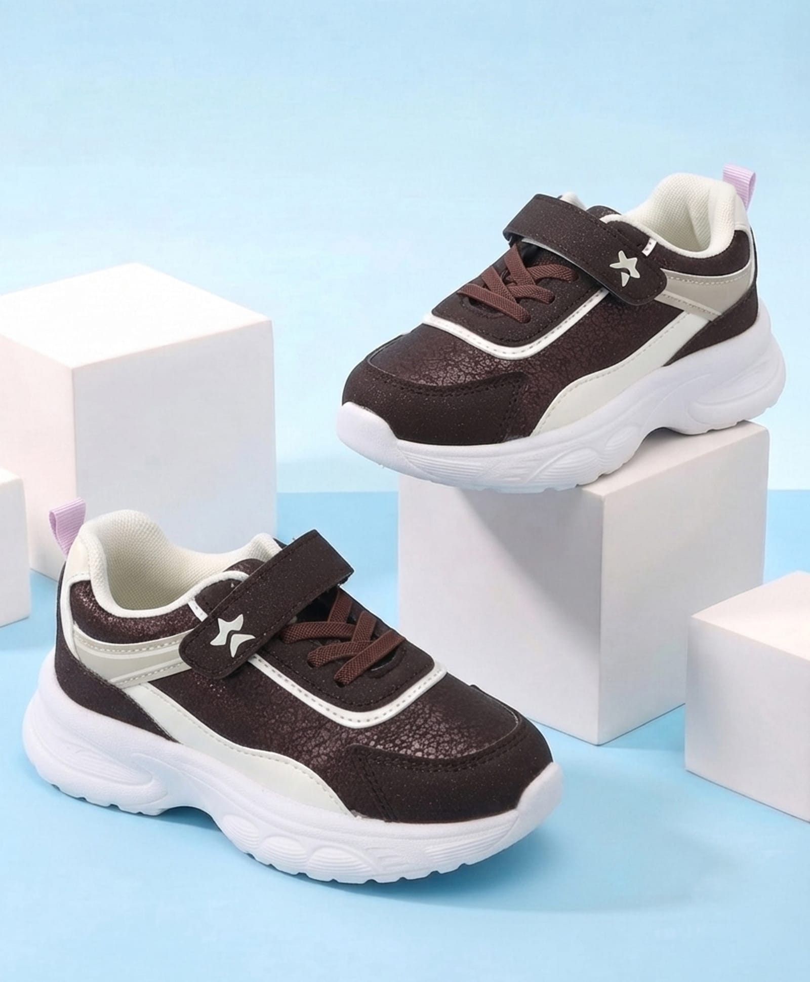 Cute Walk by Babyhug Velcro Closure Solid Sneaker - Brown-image-27